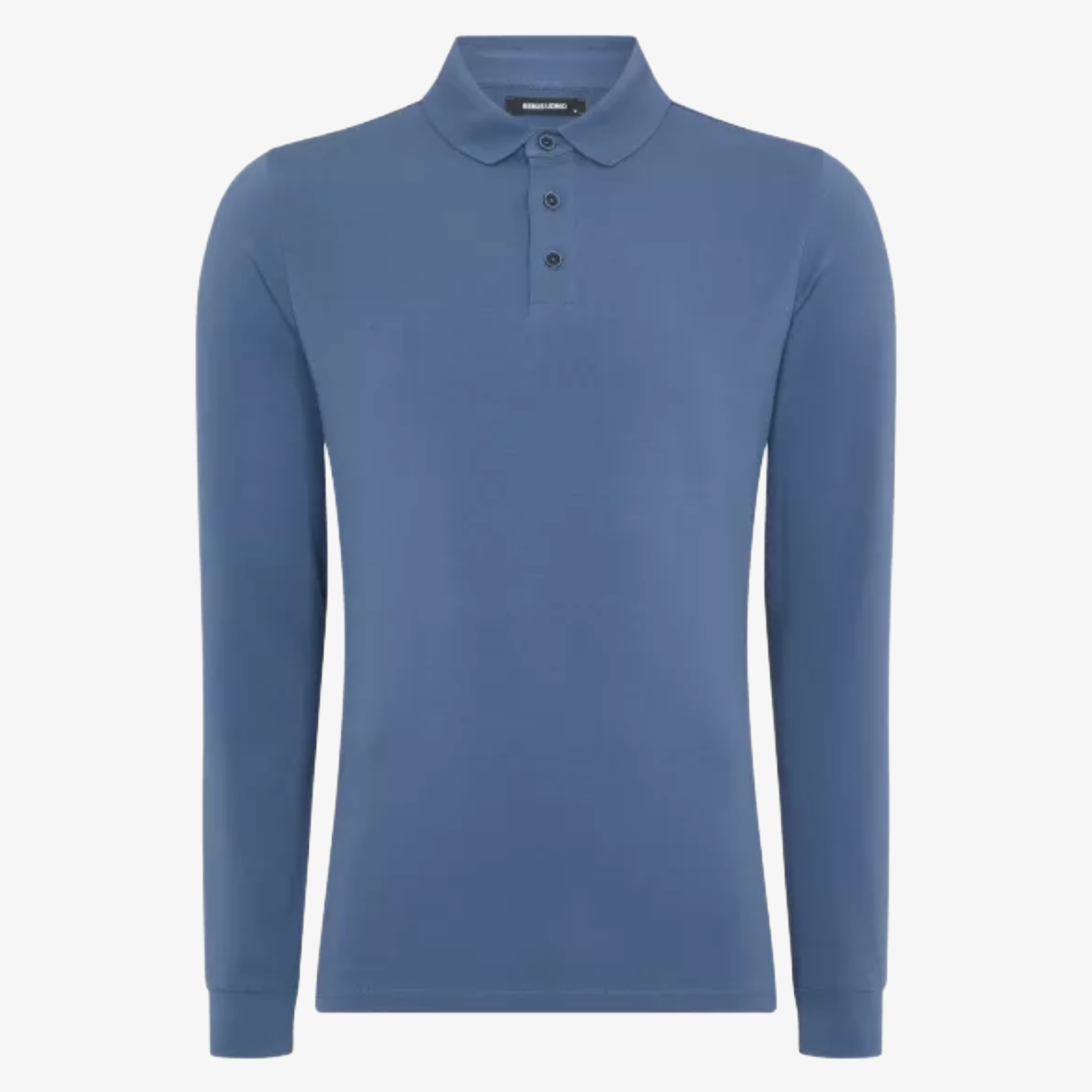 Remus Long Sleeve Button Polo Shirt - Blue