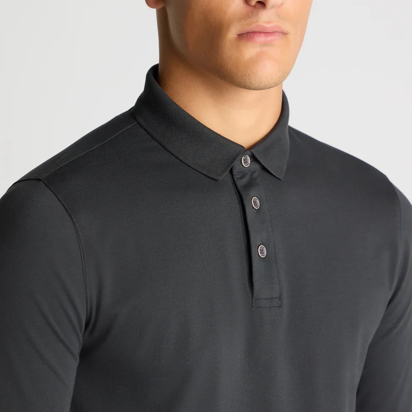 Remus Tapered Fit Cotton-Stretch Polo Shirt - Dark Grey