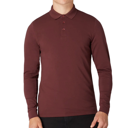 Remus Tapered Fit Cotton-Stretch Polo Shirt - Wine