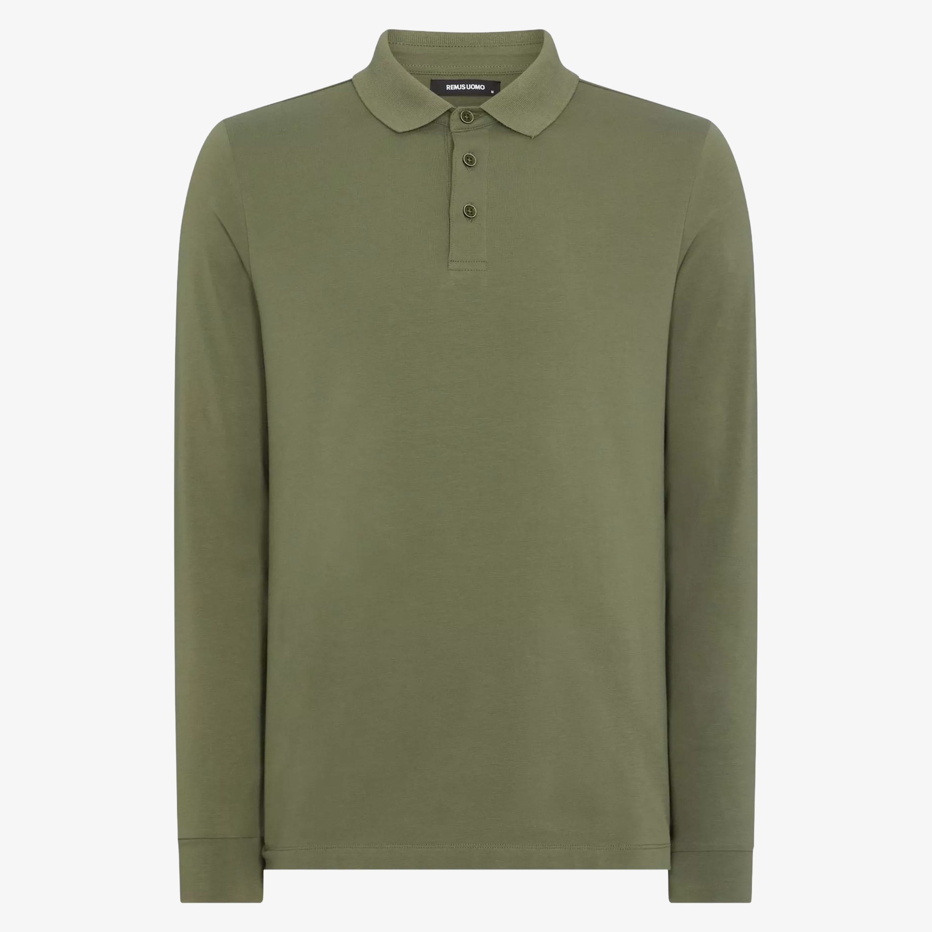 Remus Long Sleeve Button Polo Shirt - Khaki
