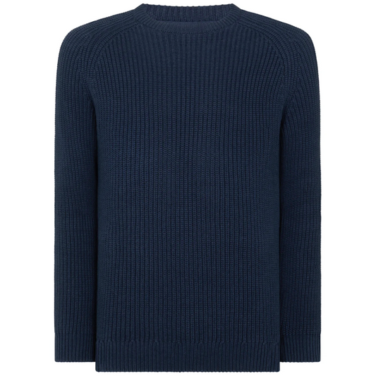 Remus Tapered Fit Chunky Knit Sweater - Navy