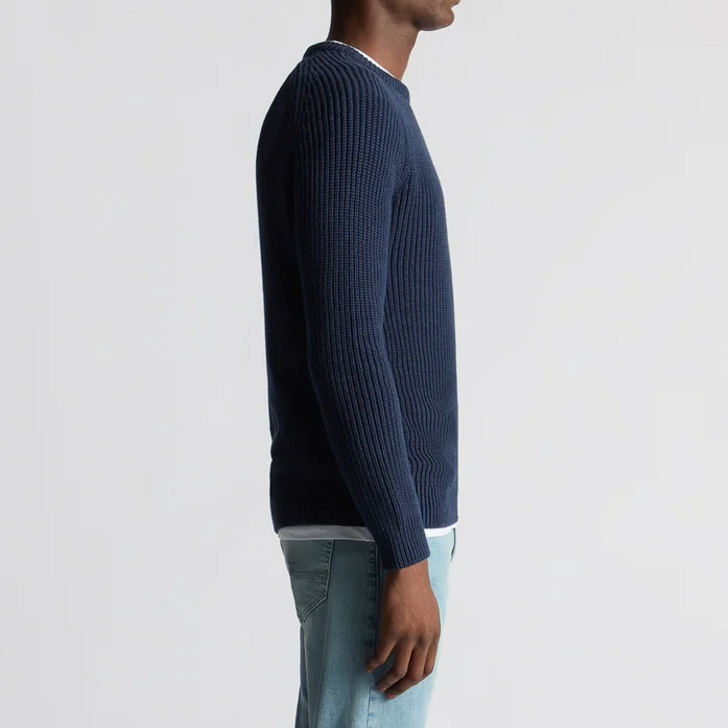 Remus Tapered Fit Chunky Knit Sweater - Navy