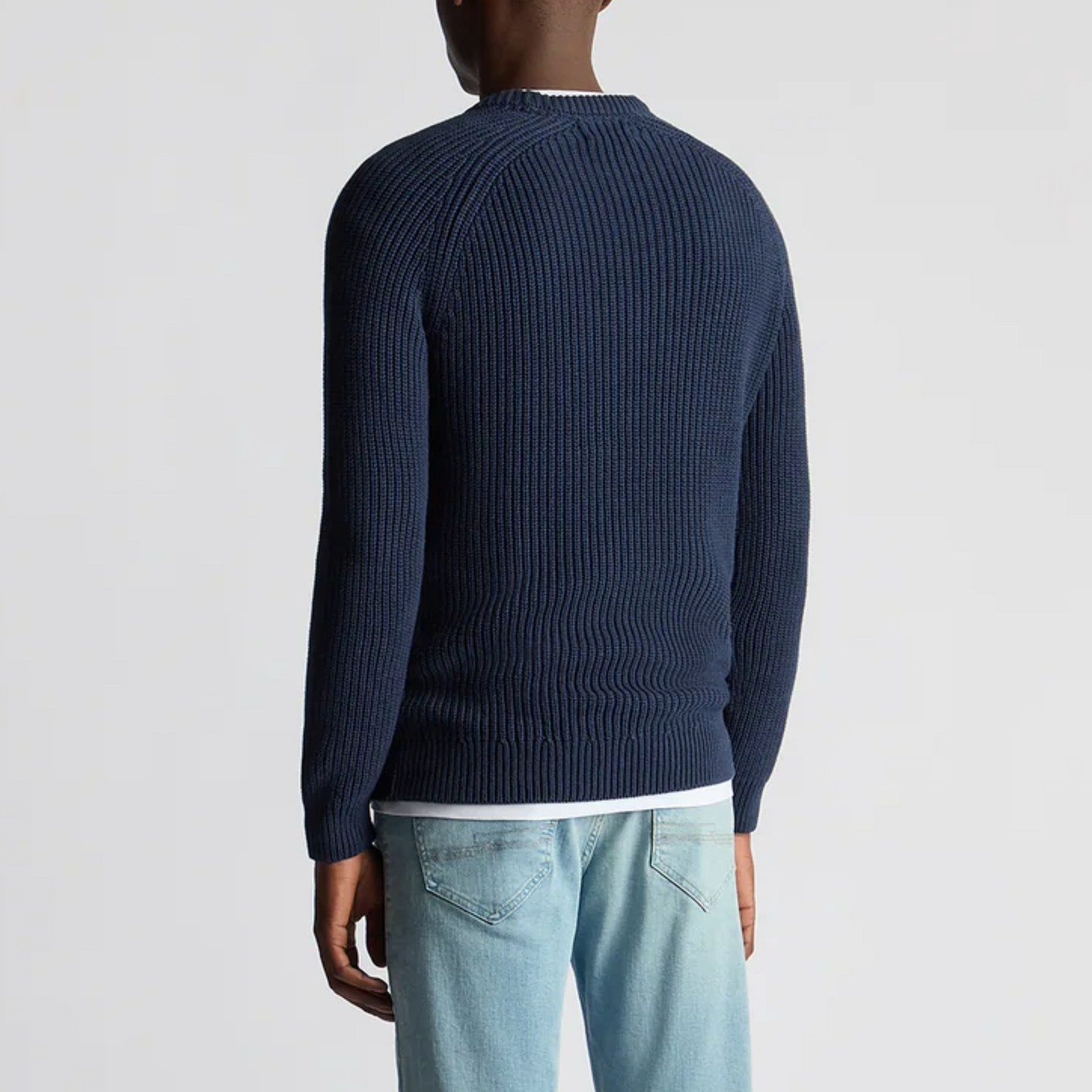 Remus Tapered Fit Chunky Knit Sweater - Navy