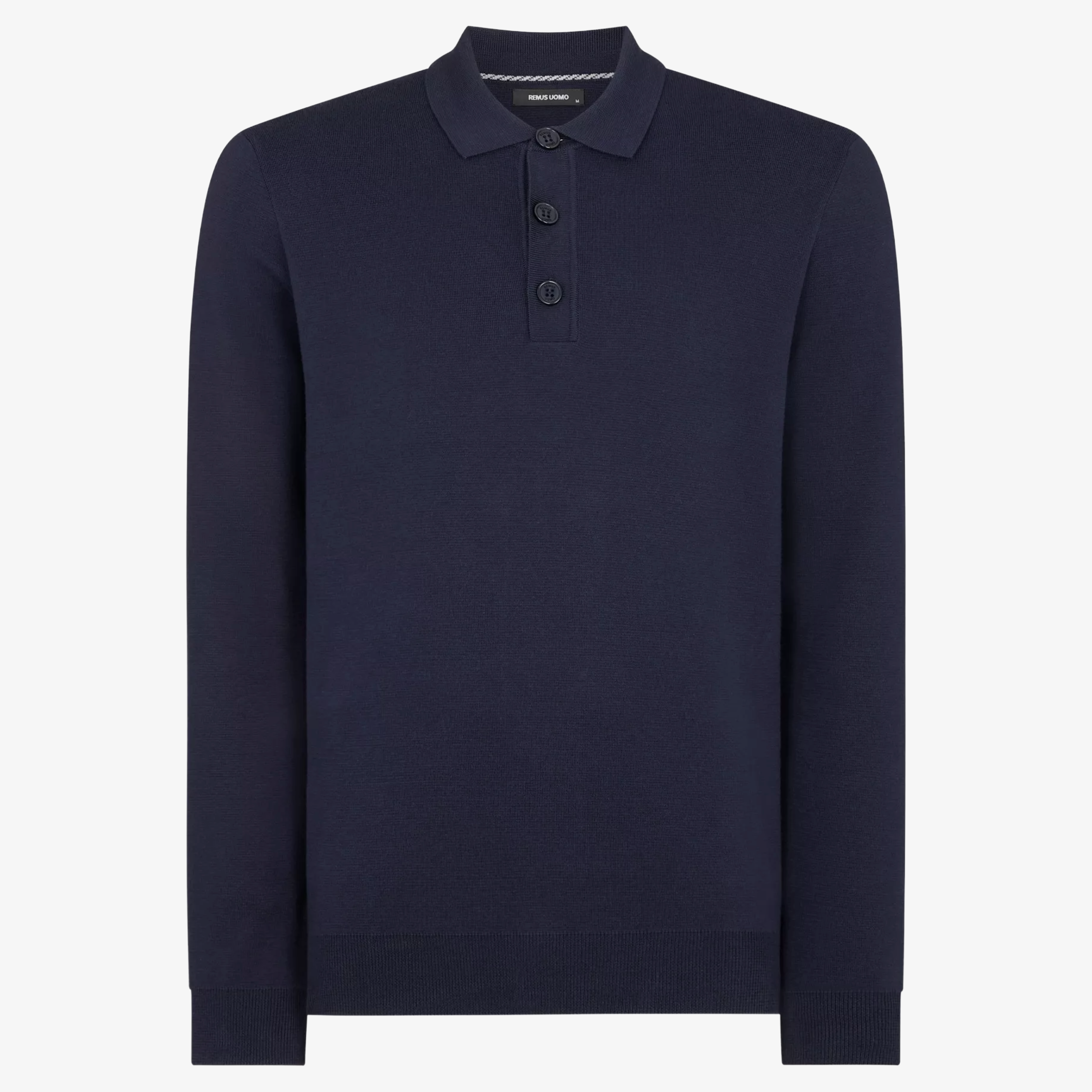 Remus Relaxed Fit Long Sleeve Polo - Navy