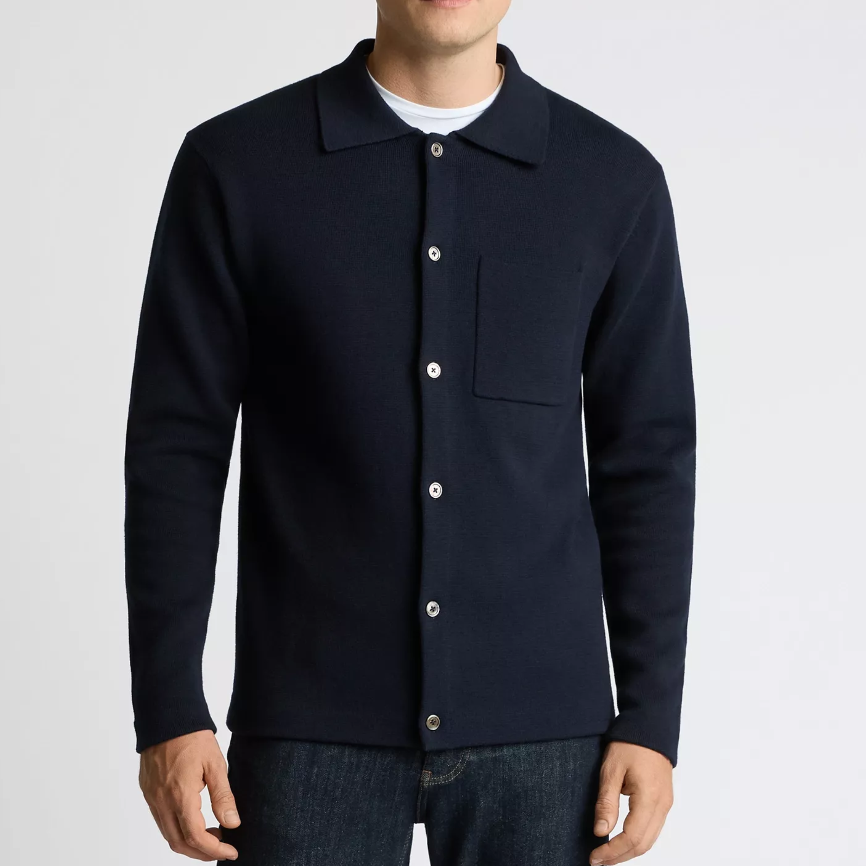 Remus Polo Collar Cardigan - Navy