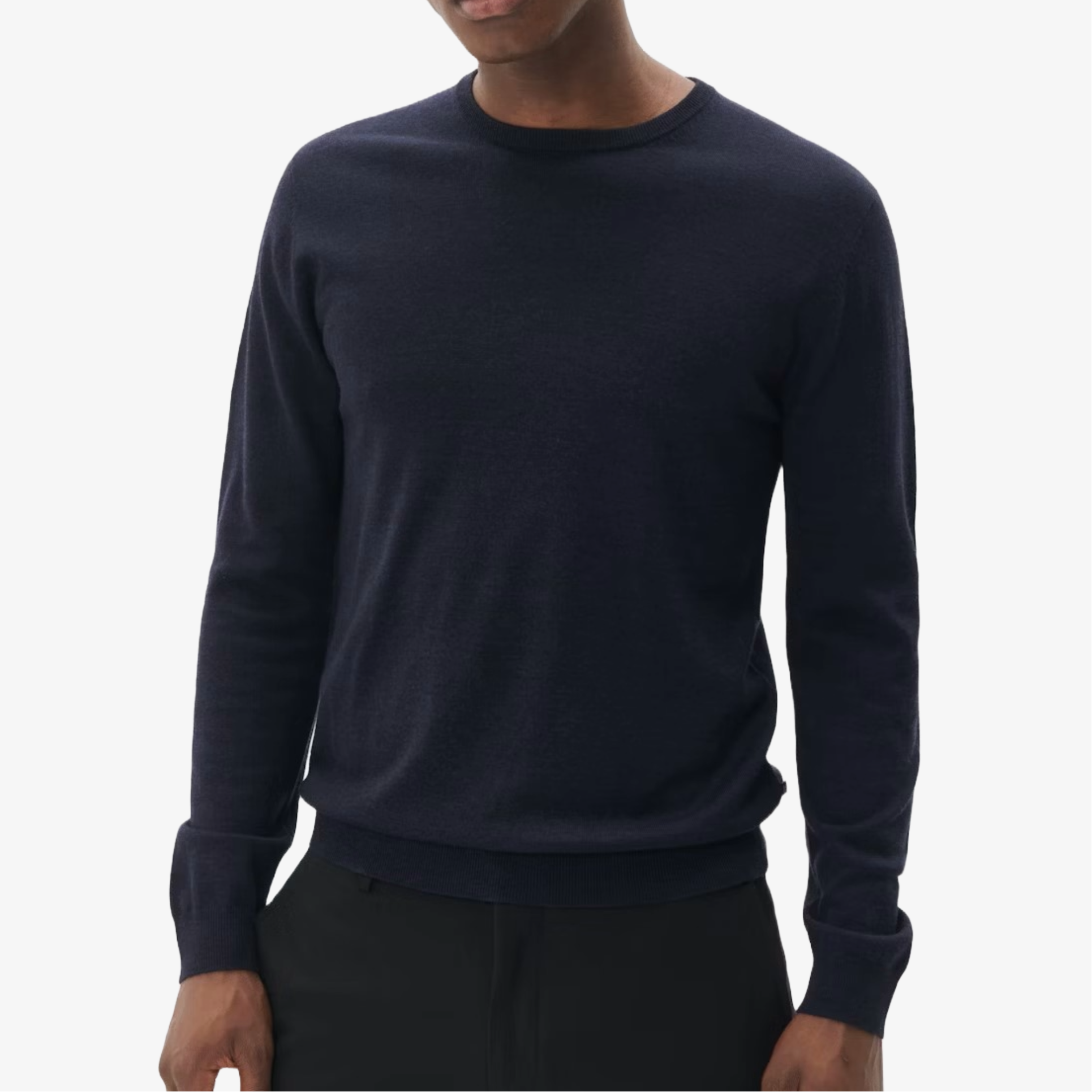 Matinique Margrate Merino Wool Crew - Dark Navy