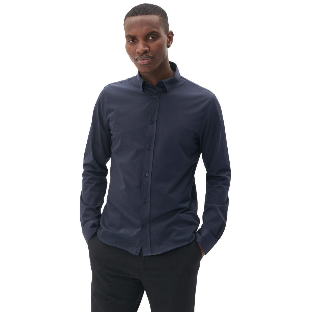 Matinique MAtrostol Plain Stretch Jersey Shirt - Dark Navy