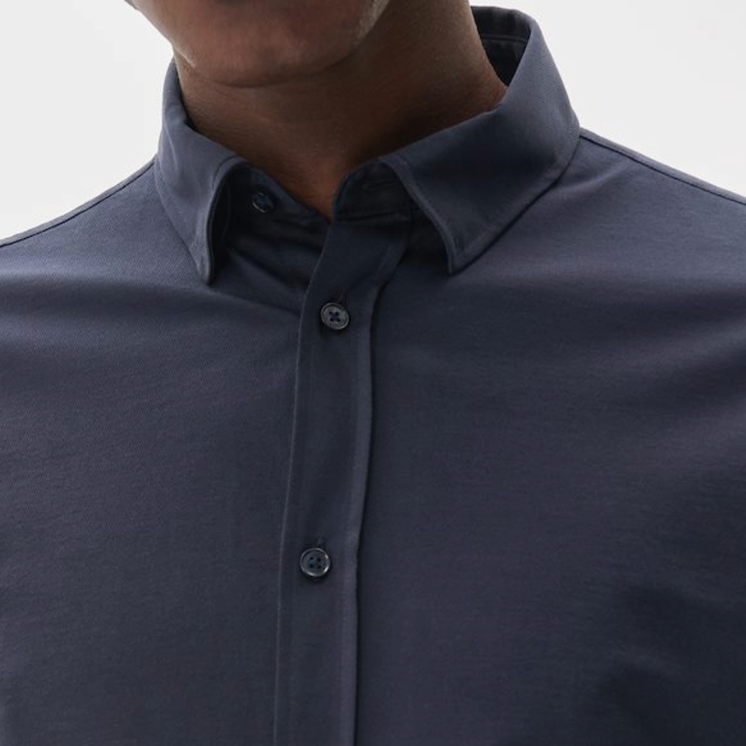 Matinique MAtrostol Plain Stretch Jersey Shirt - Dark Navy