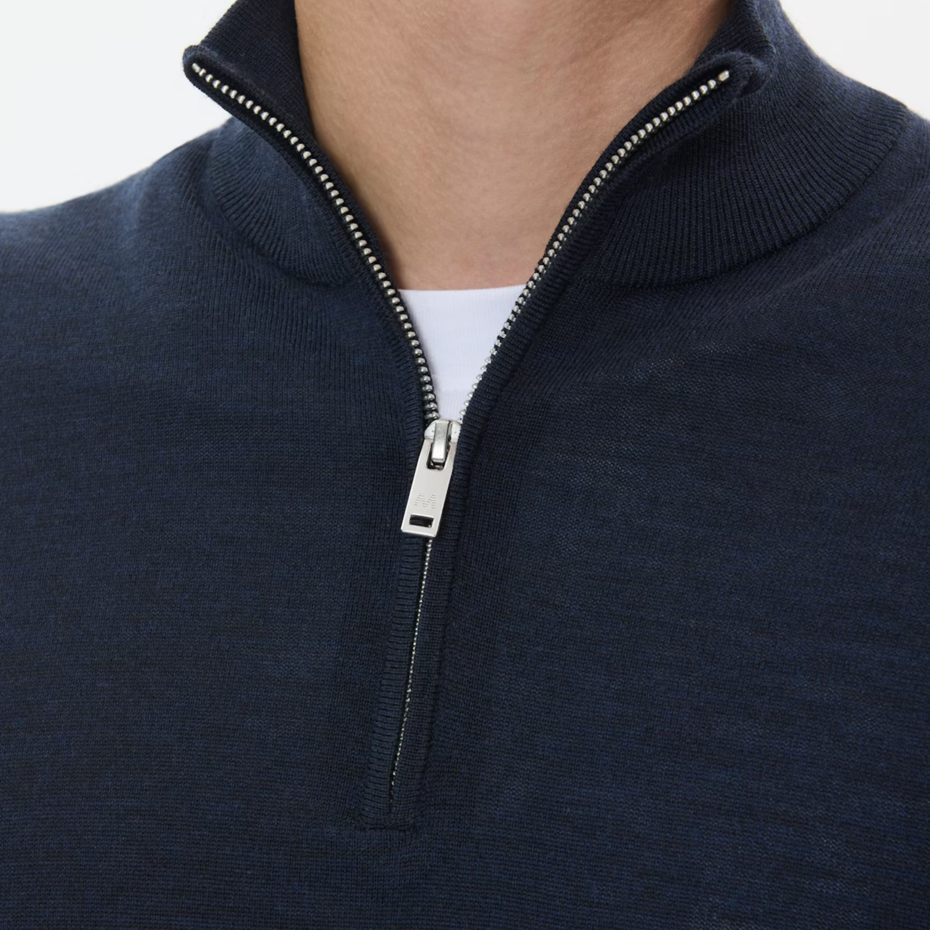 Matinique Mamason Merino Wool Half Zip Jumper - Dark Navy
