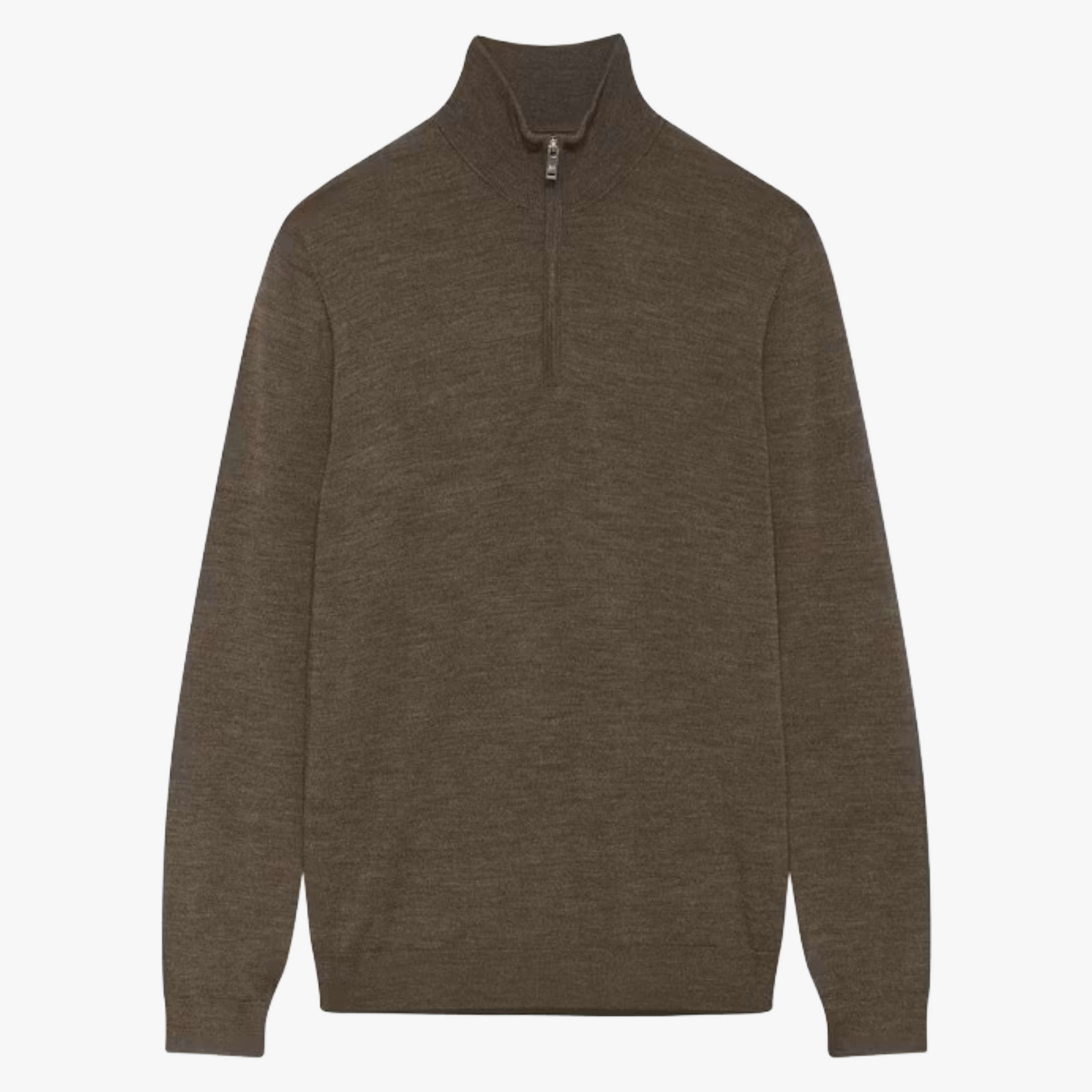 Matinique Mamason Merino Wool Half Zip Jumper - Brown