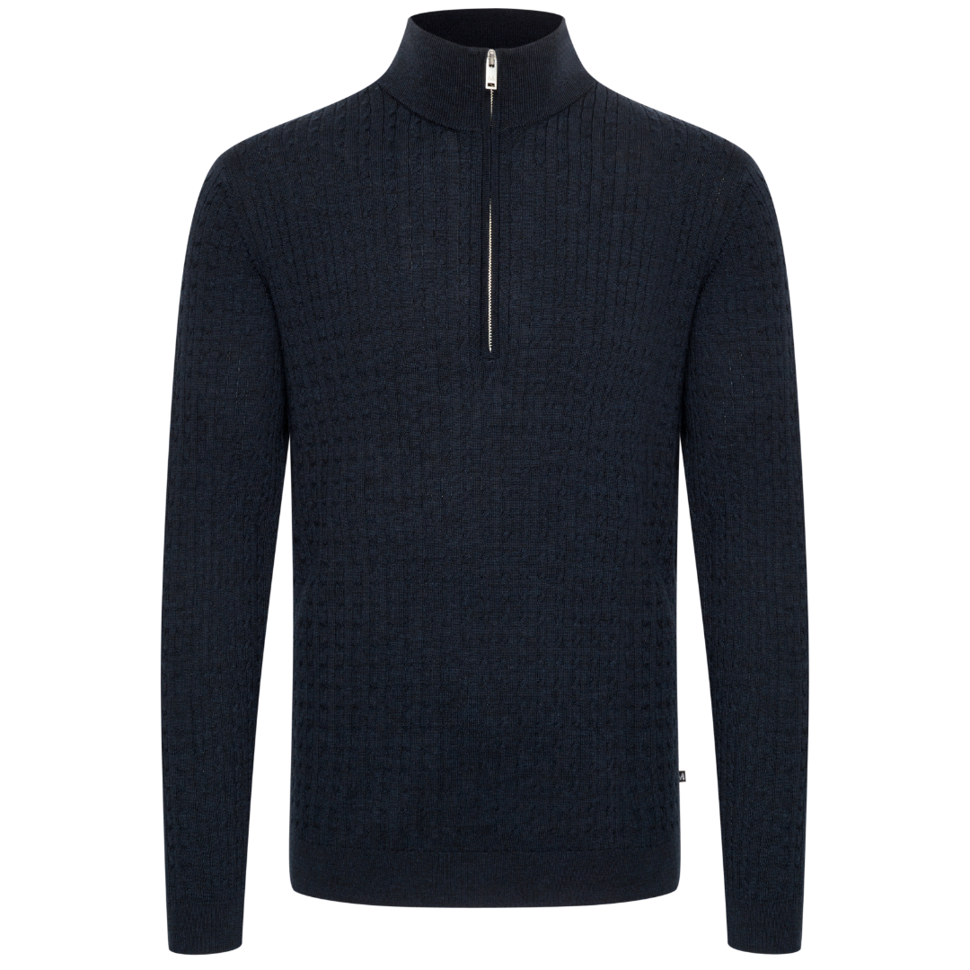 Matinique MAmason Half Zip Cable Pullover - Dark Navy