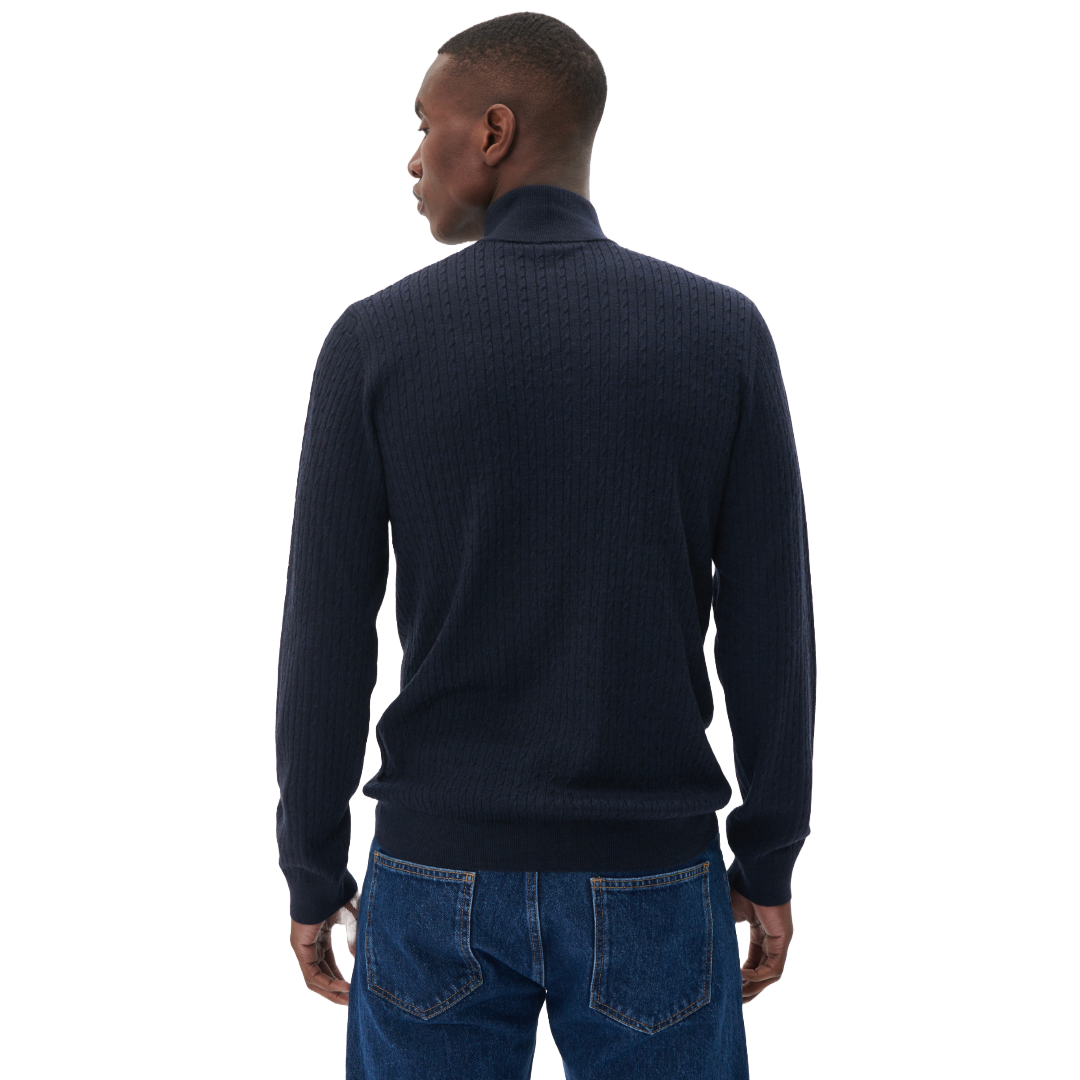 Matinique MAmason Half Zip Cable Pullover - Dark Navy