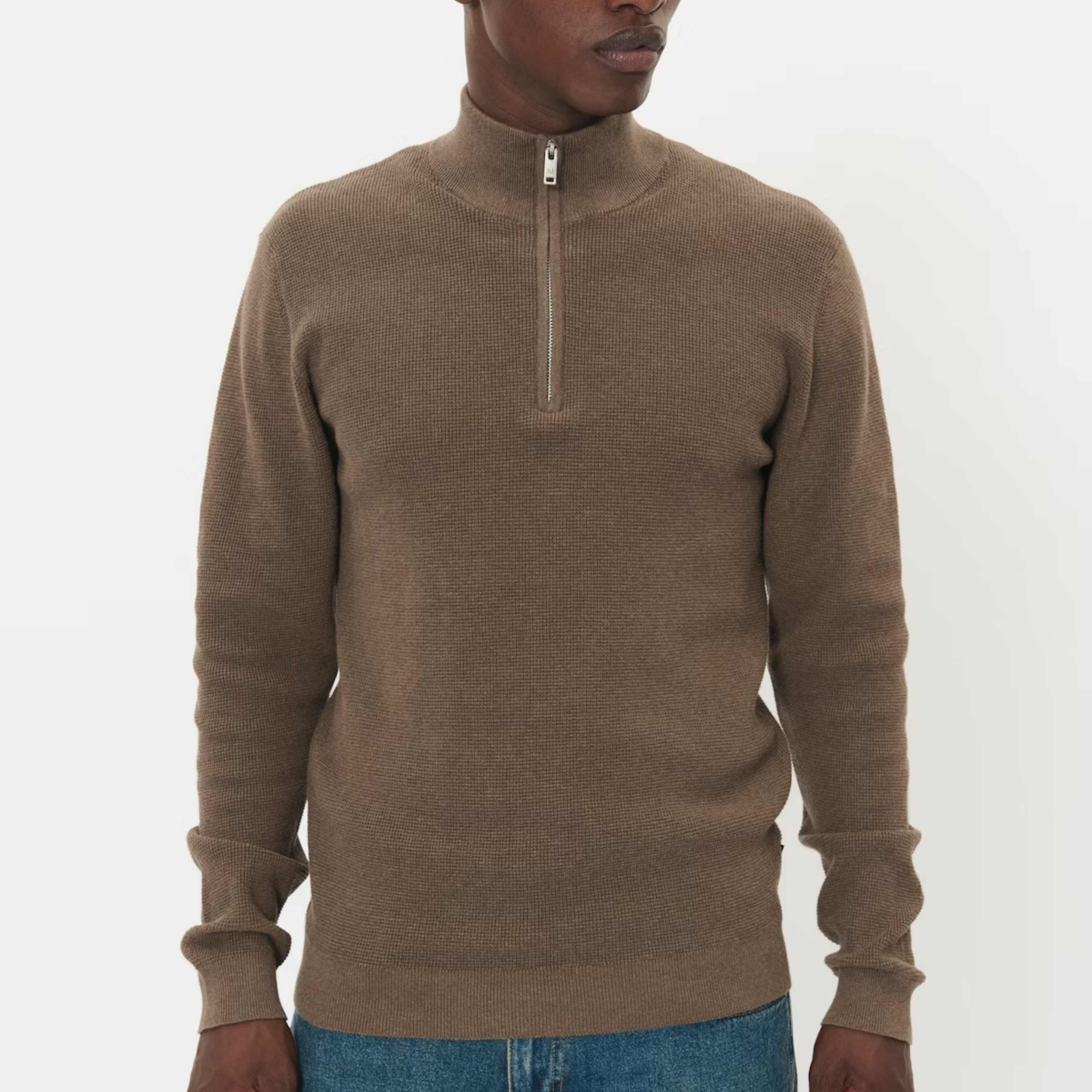 Matinique MAlagoon Knitted Half-Zip Pullover - Morel Melange