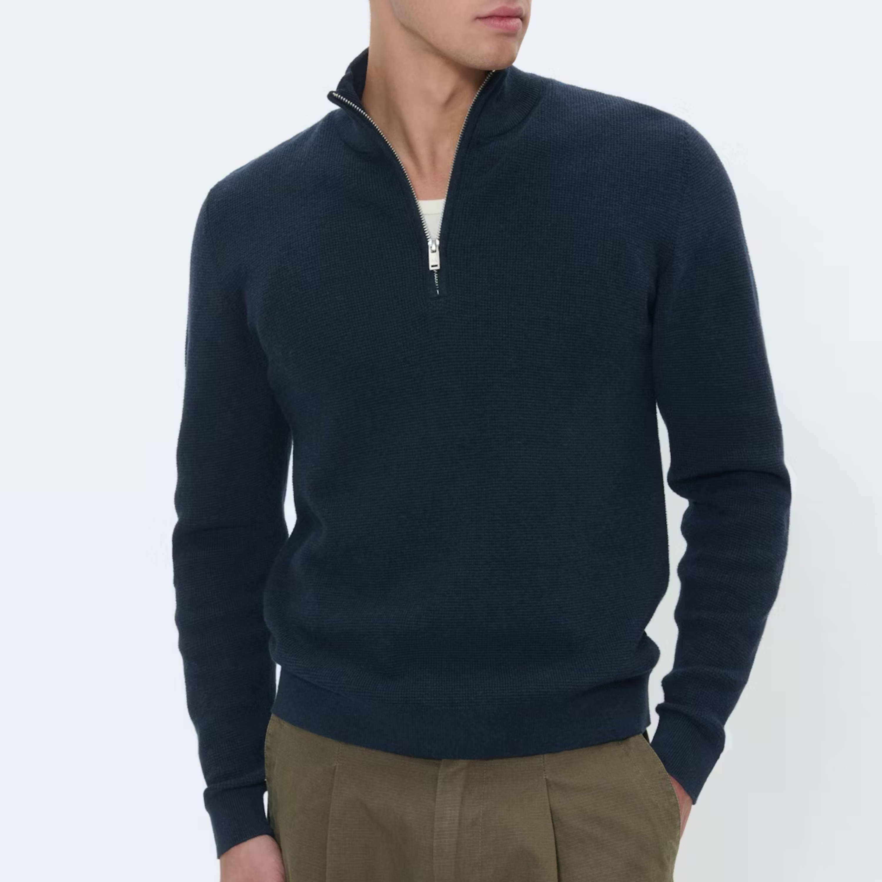Matinique MAlagoon Knitted Half-Zip Pullover - Dark Navy