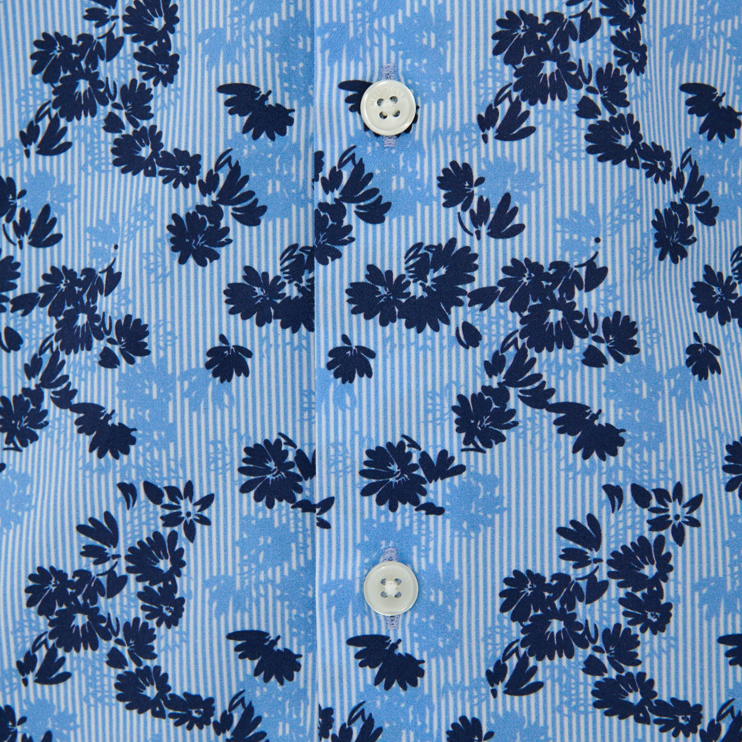 Matinique Matrostol Floral Print Short Sleeve Shirt - Chambray Blue