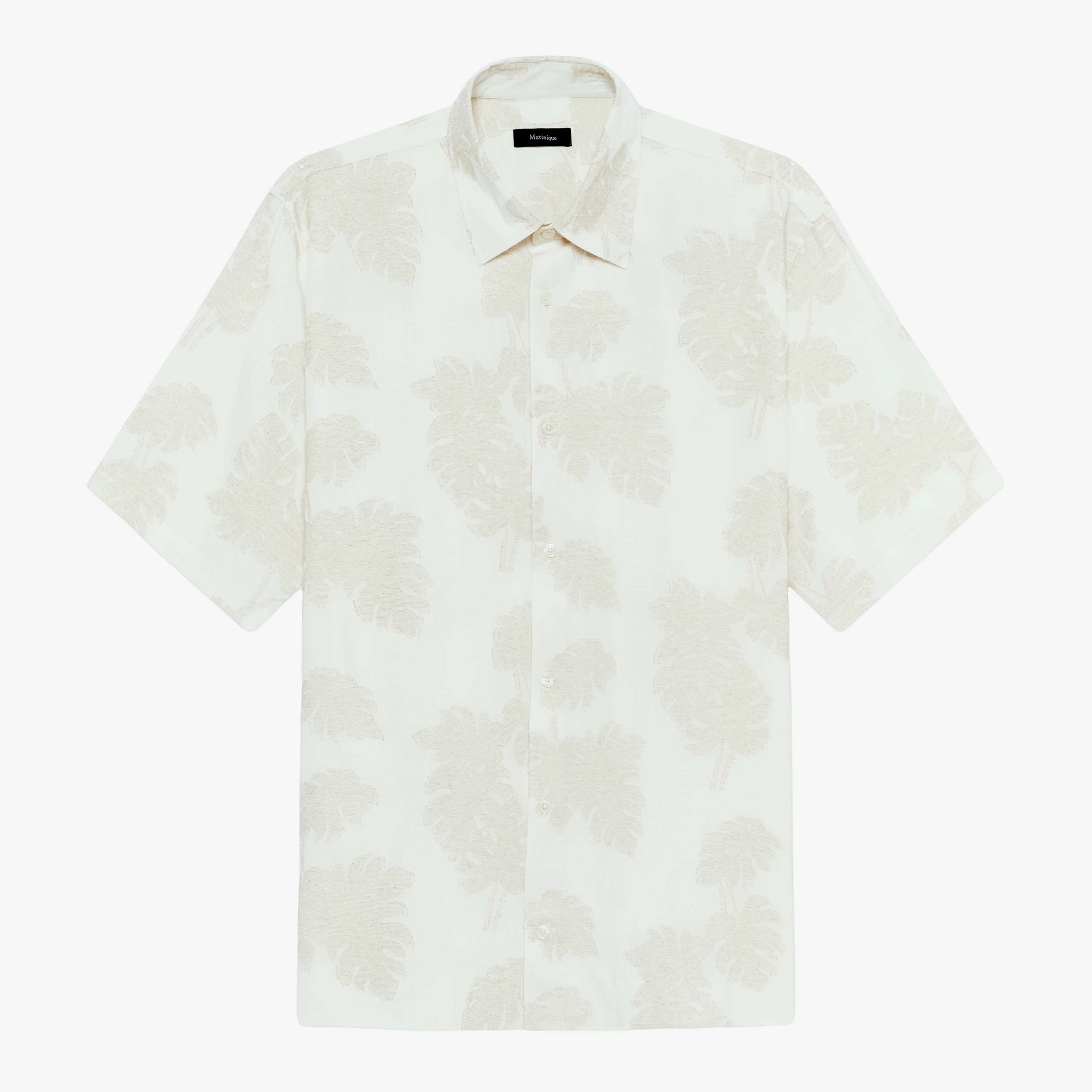 Matinique Maklampo Textured Printed Short Sleeve Shirt - Fog