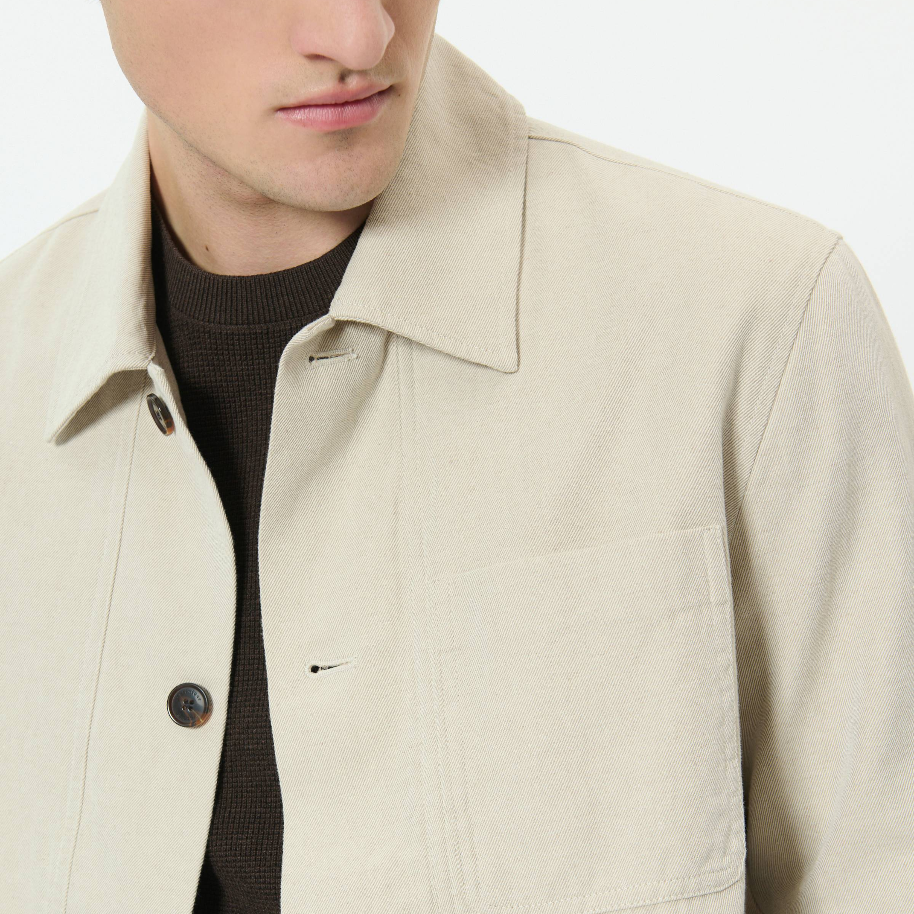 Matinique Macombs Cotton Linen Mix Overshirt - Fog