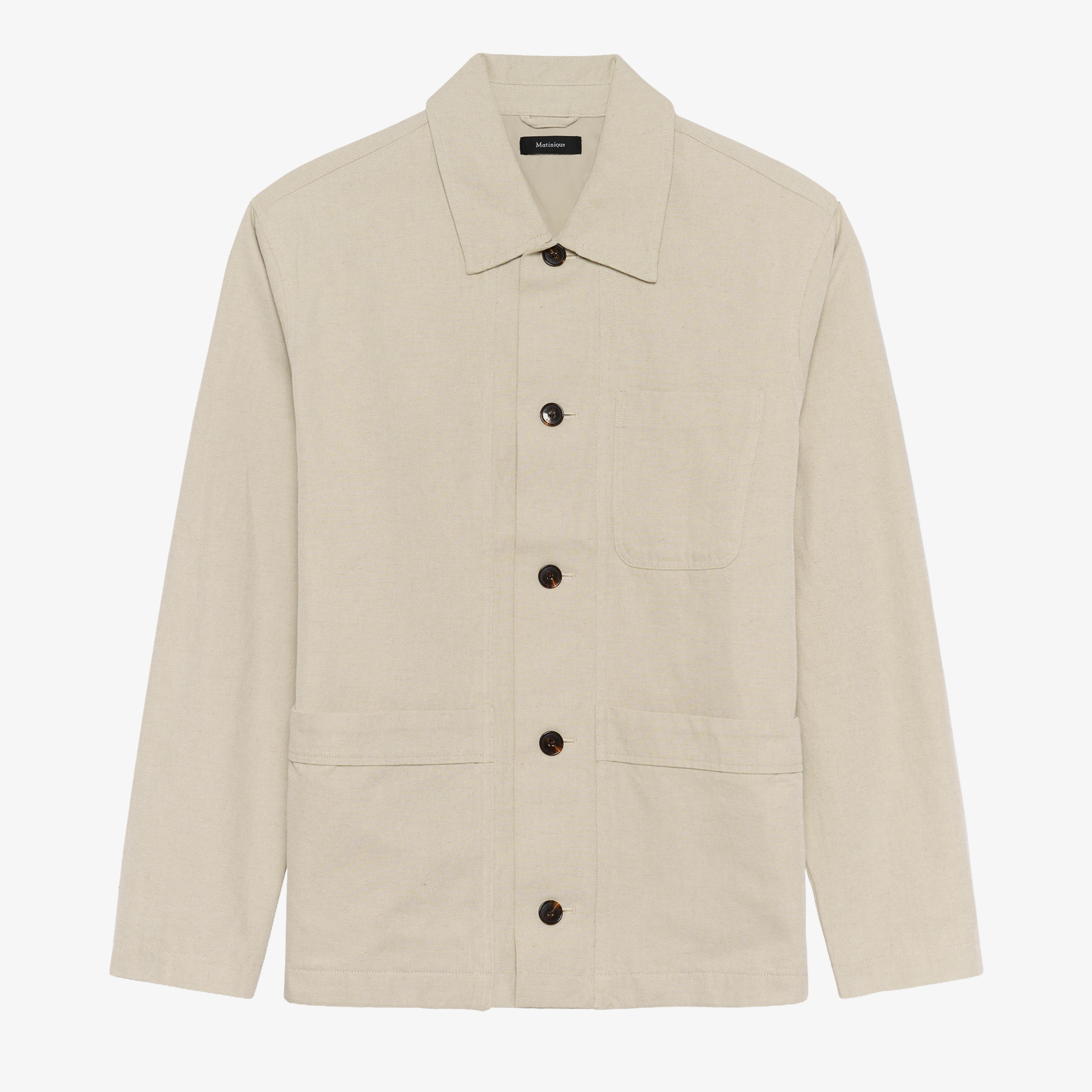 Matinique Macombs Cotton Linen Mix Overshirt - Fog