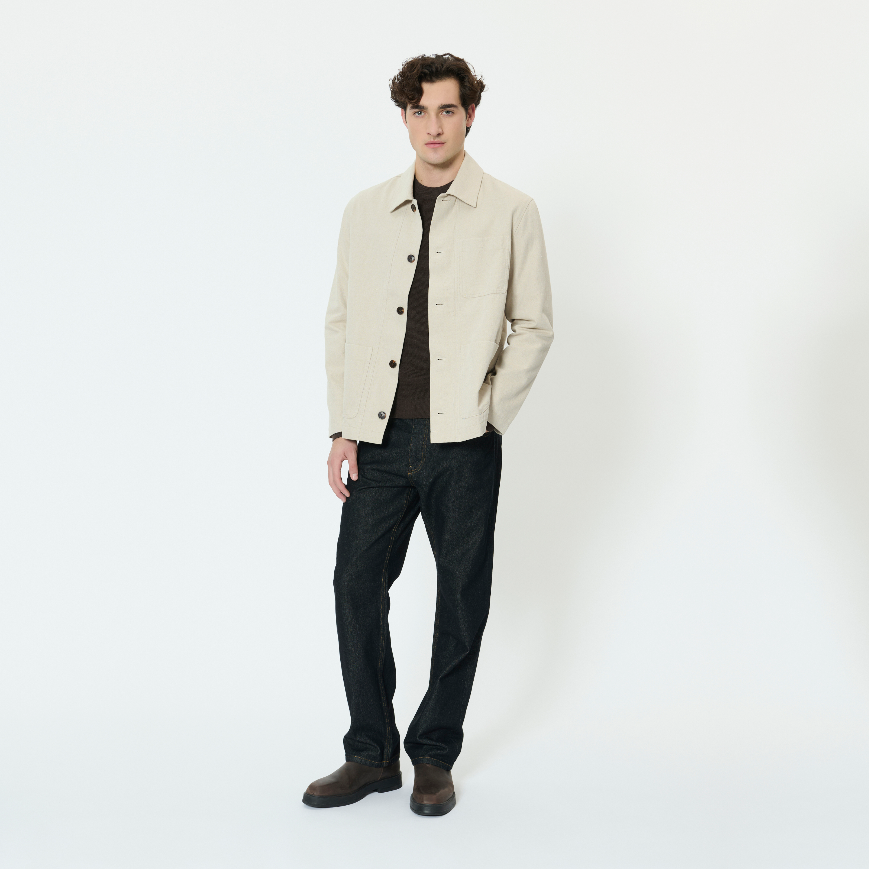Matinique Macombs Cotton Linen Mix Overshirt - Fog