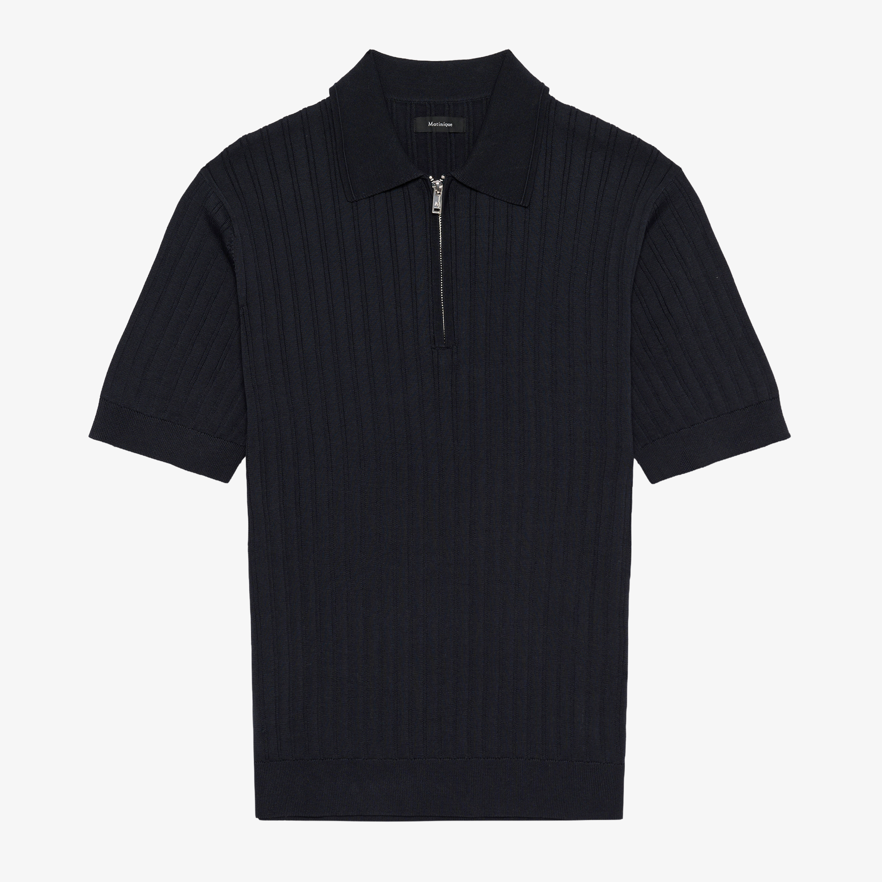 Matinique Mapolo Knitted Zip Polo - Dark Navy