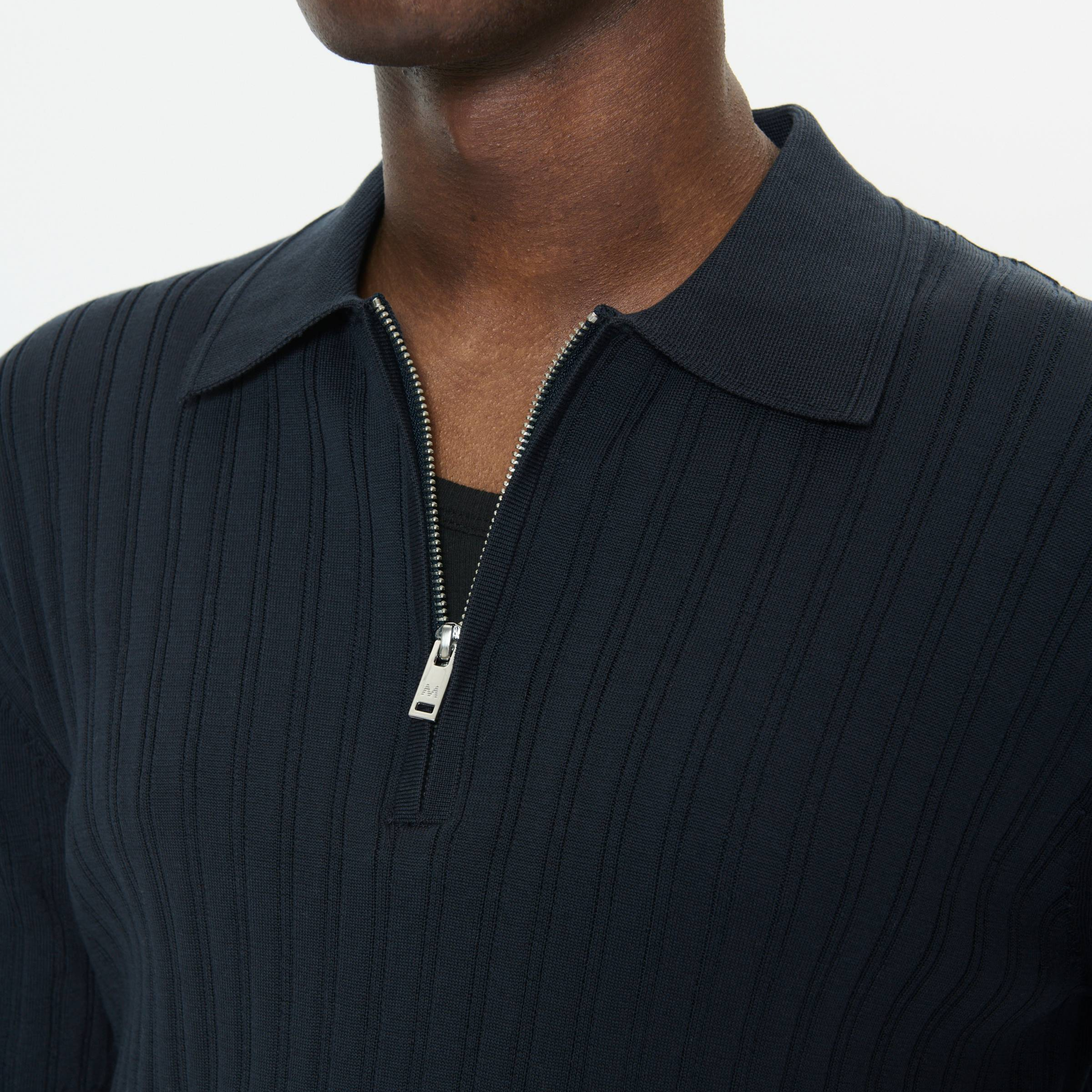 Matinique Mapolo Knitted Zip Polo - Dark Navy