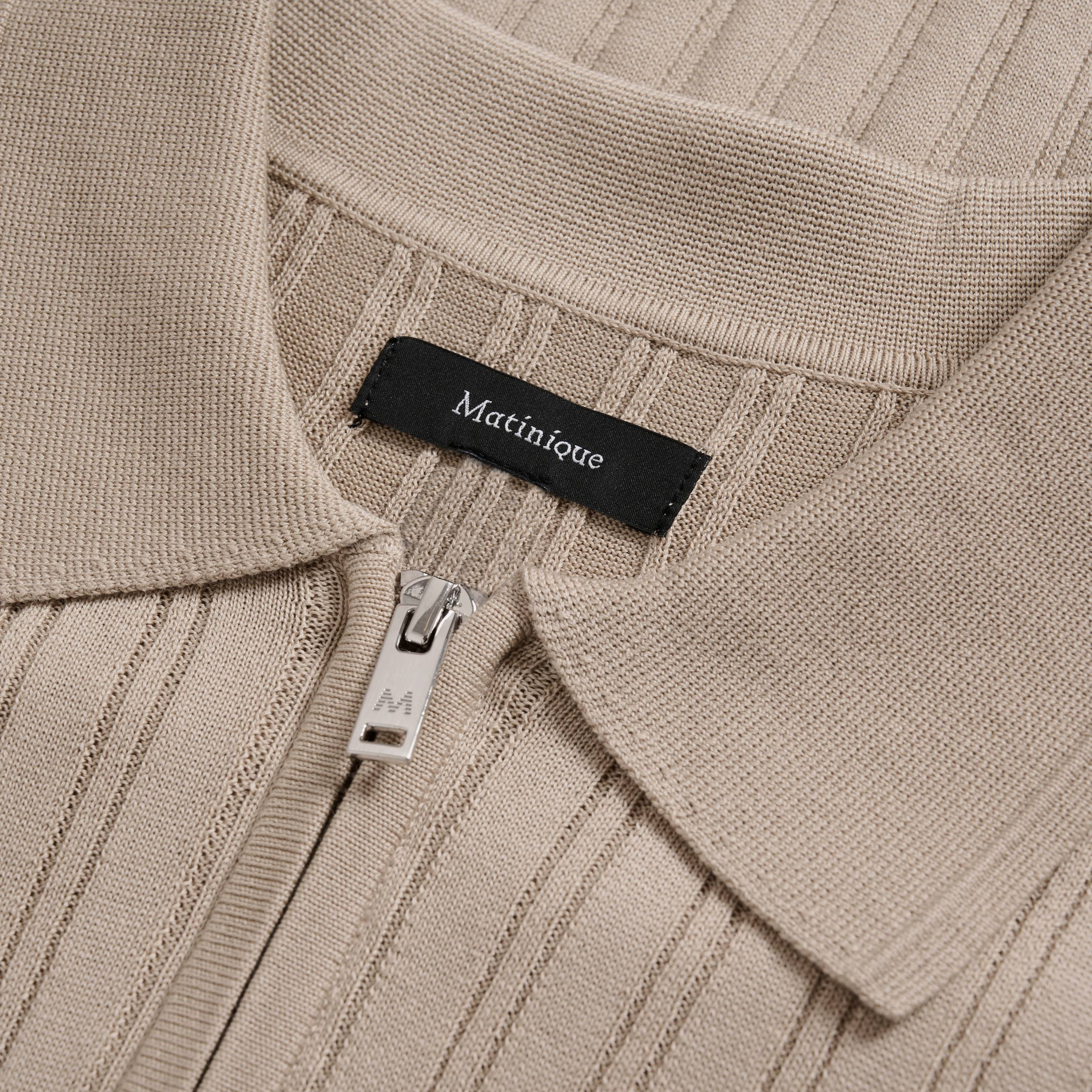 Matinique Mapolo Knitted Zip Polo - Plaza Taupe