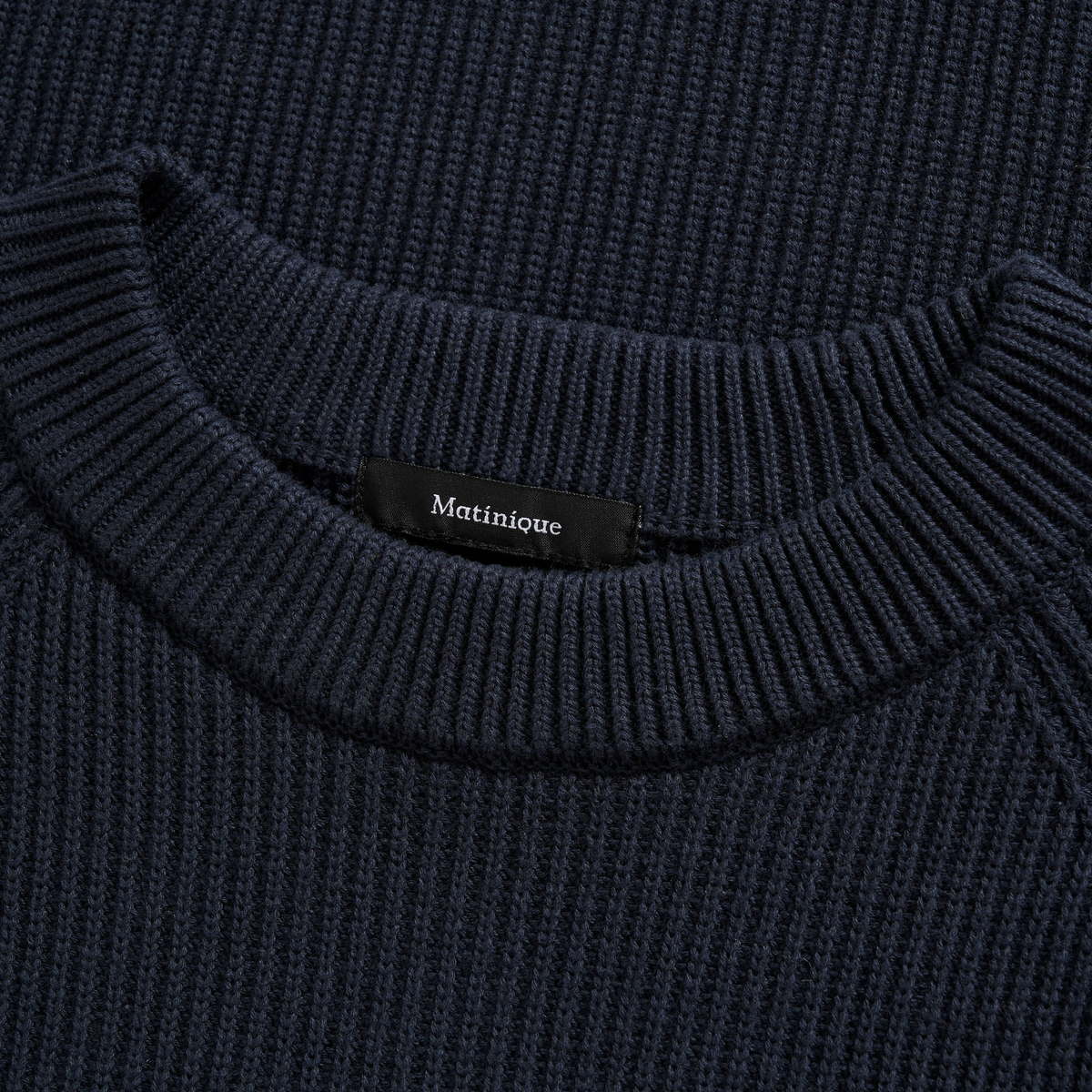 Matinique Mahellson Ribbed Knit Crew Jumper - Dark Navy