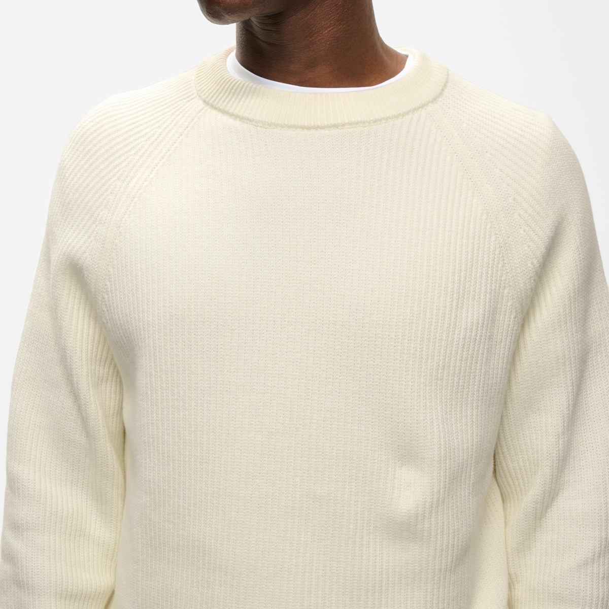 Matinique Mahellson Ribbed Knit Crew Jumper - Off White