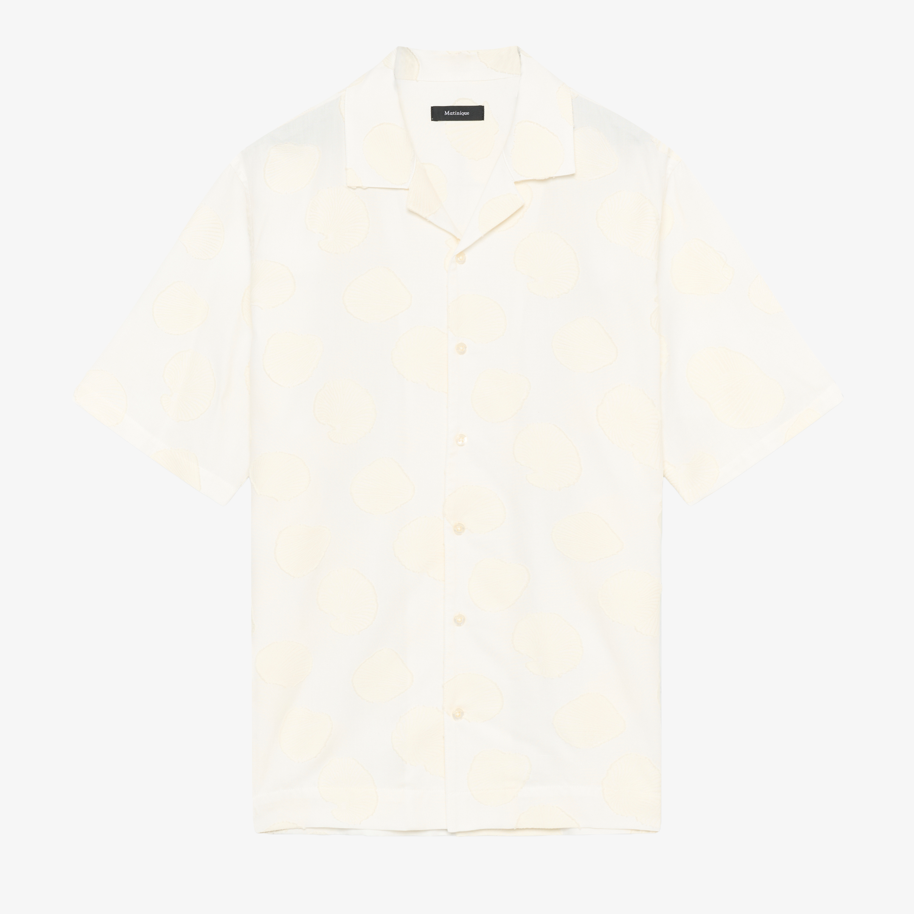 Matinique Maklampo Short Sleeve Jacquard Shirt - Off White