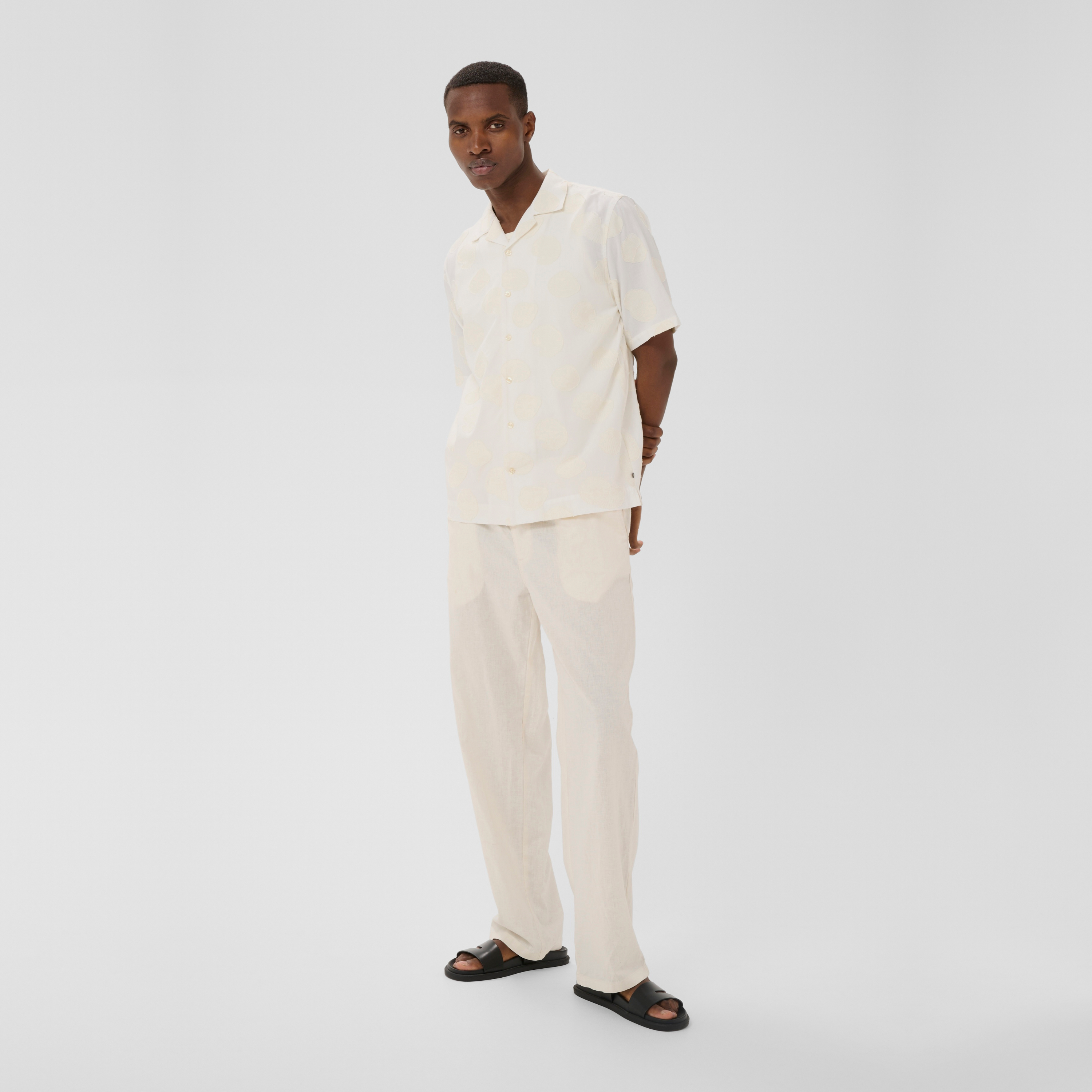 Matinique Maklampo Short Sleeve Jacquard Shirt - Off White
