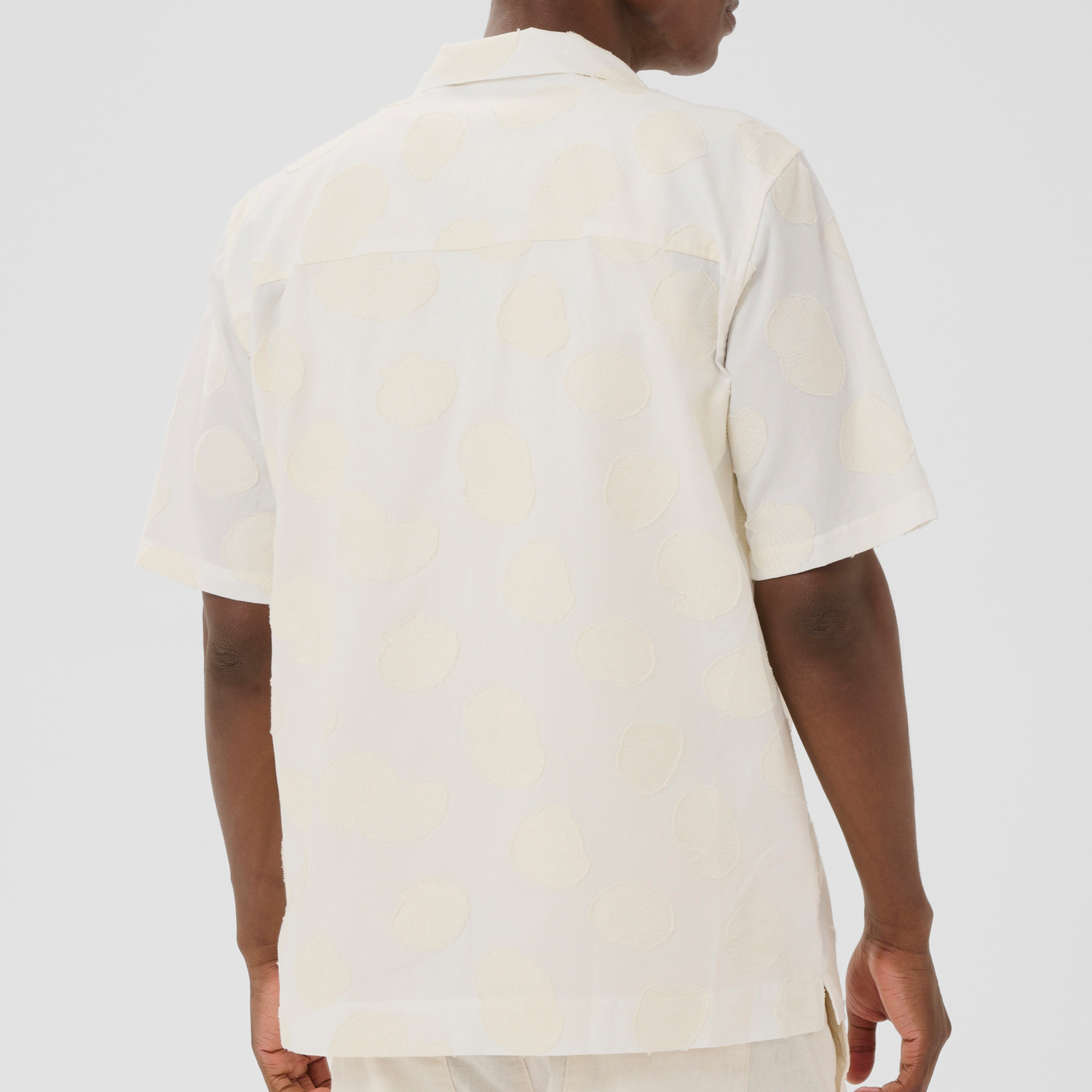Matinique Maklampo Short Sleeve Jacquard Shirt - Off White