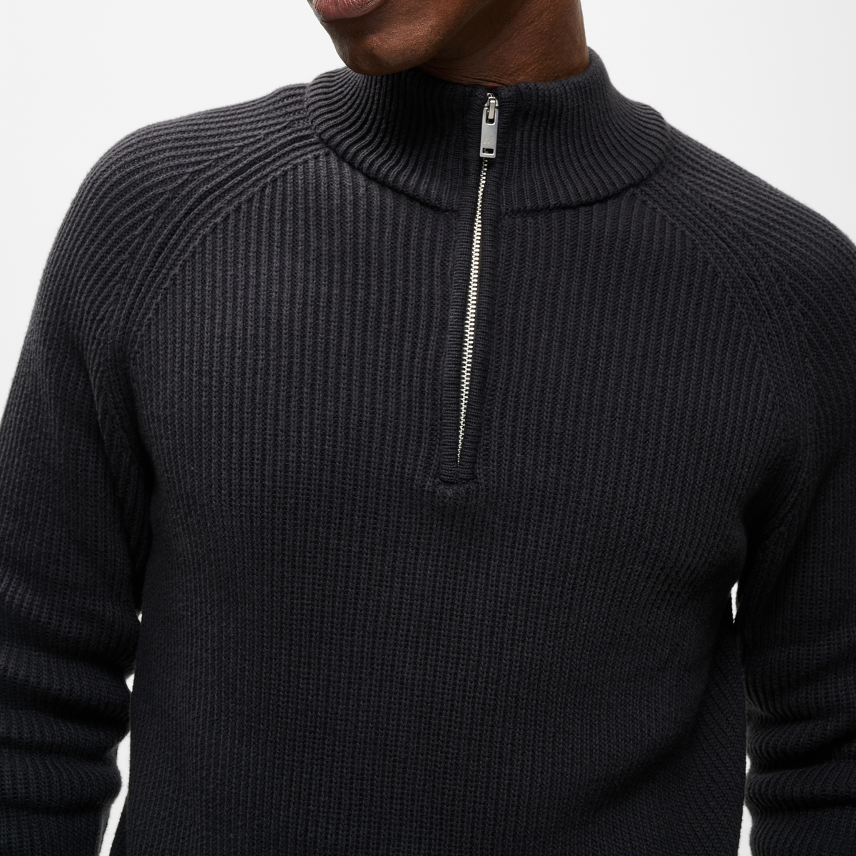 Matinique Mahellson Half Zip Knitted Jumper - Black