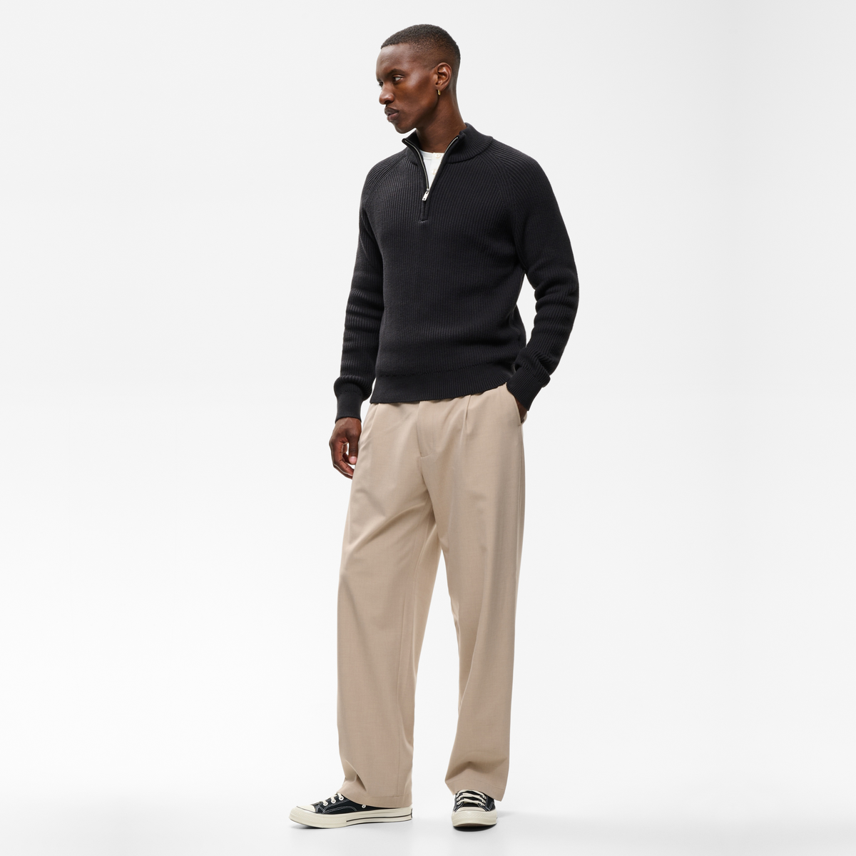 Matinique Mahellson Half Zip Knitted Jumper - Black