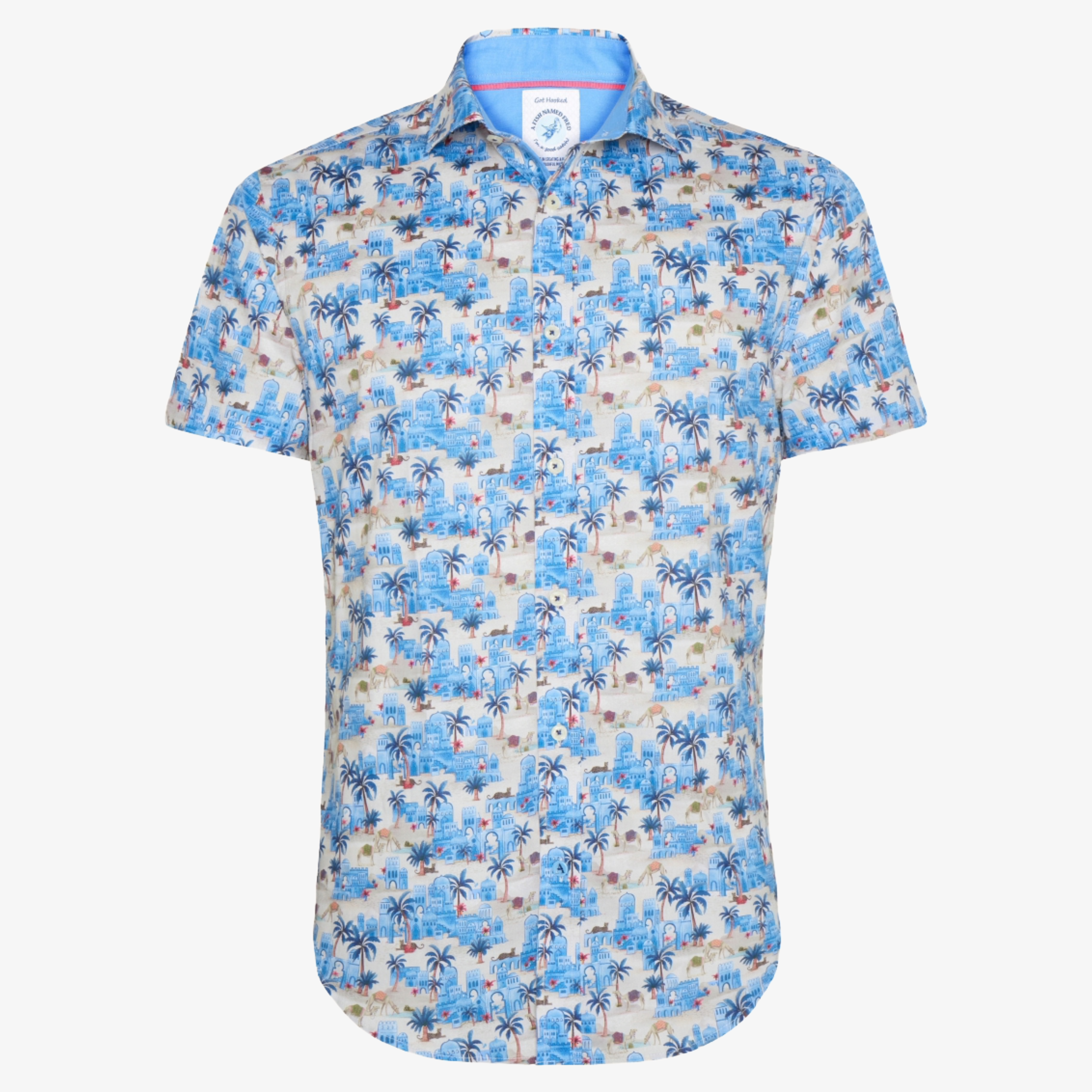 A Fish Named Fred Oasis Short Sleeve Shirt - Cobalt Blue