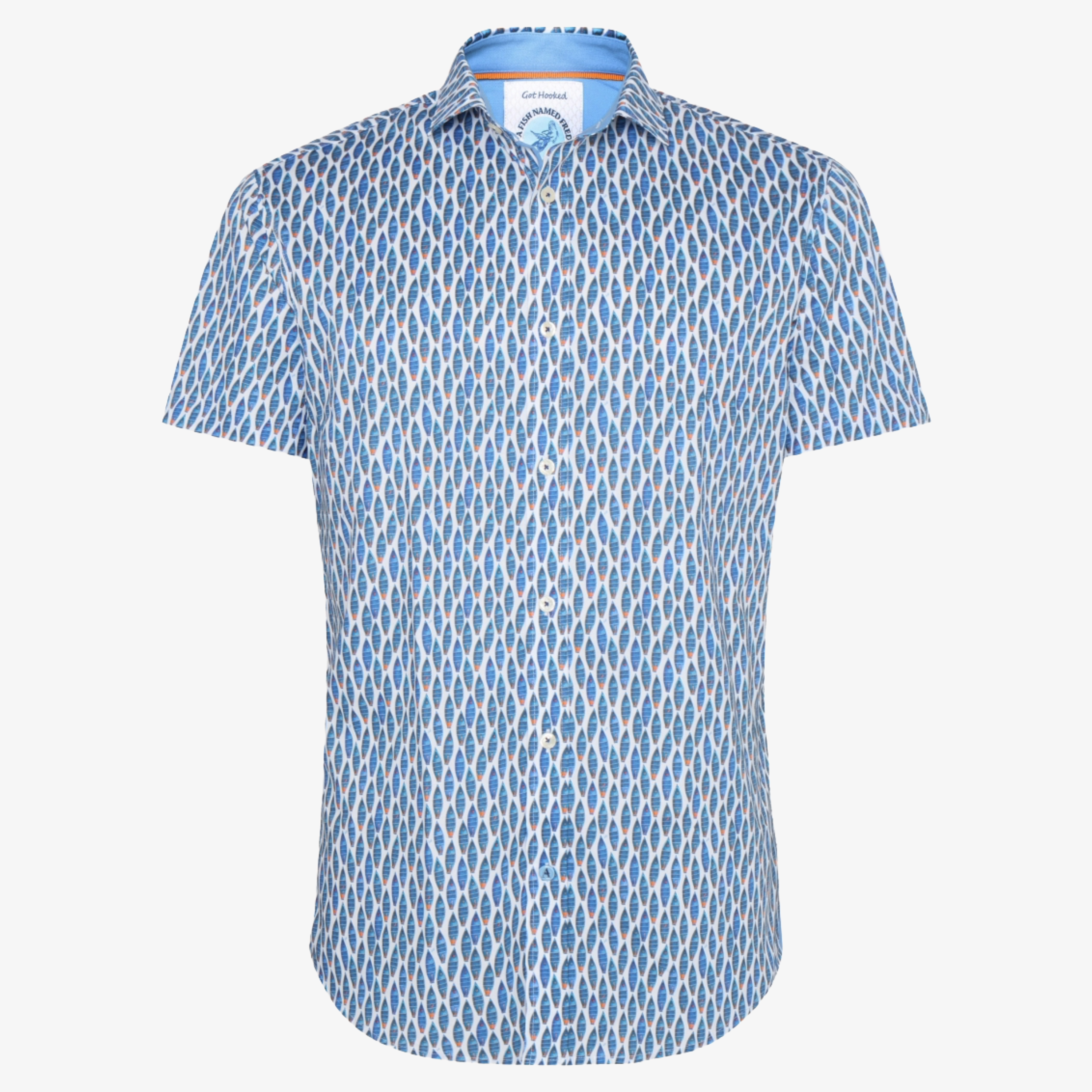 A Fish Named Fred Boat Short Sleeve Shirt - Cobalt Blue