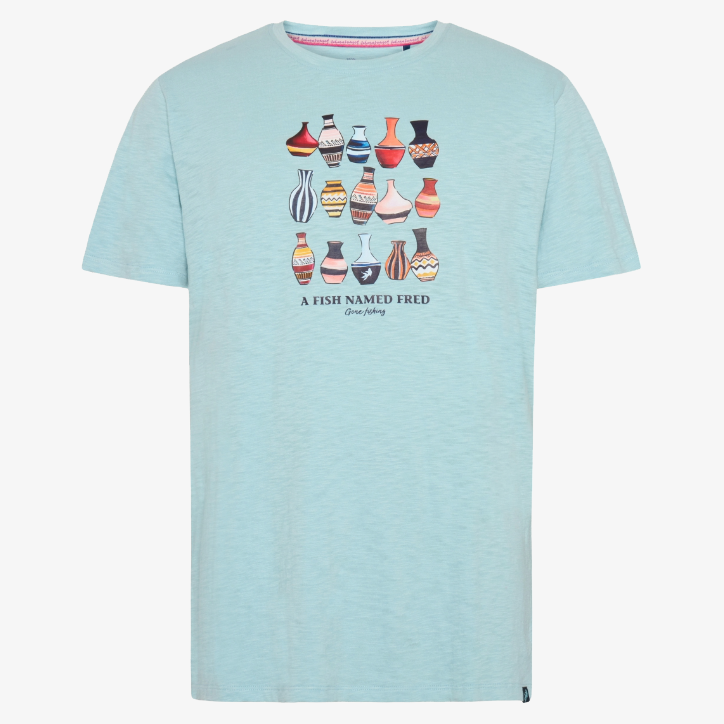 A Fish Named Fred Vase T Shirt - Light Blue