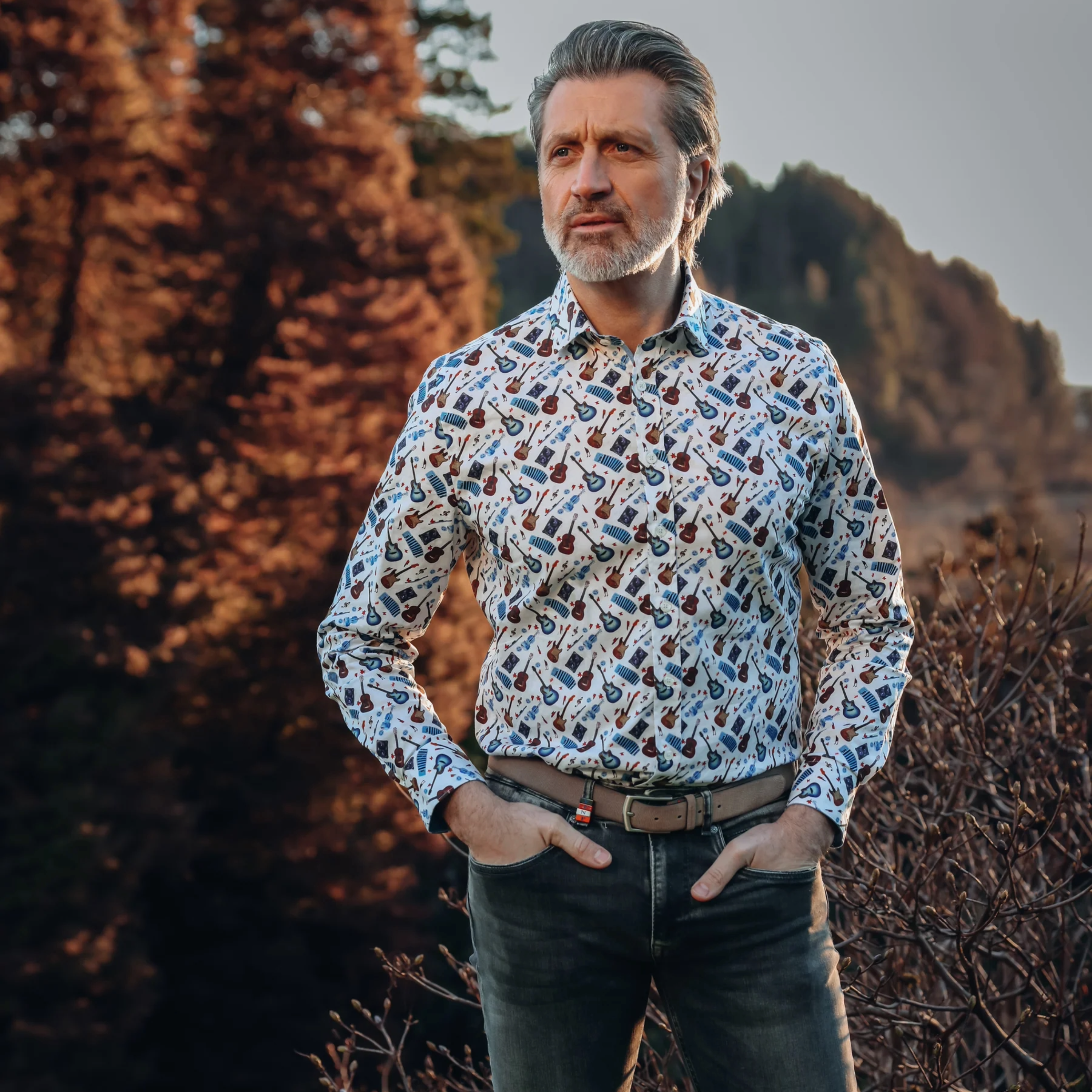 A Fish Named Fred Guitar Shirt - Off White