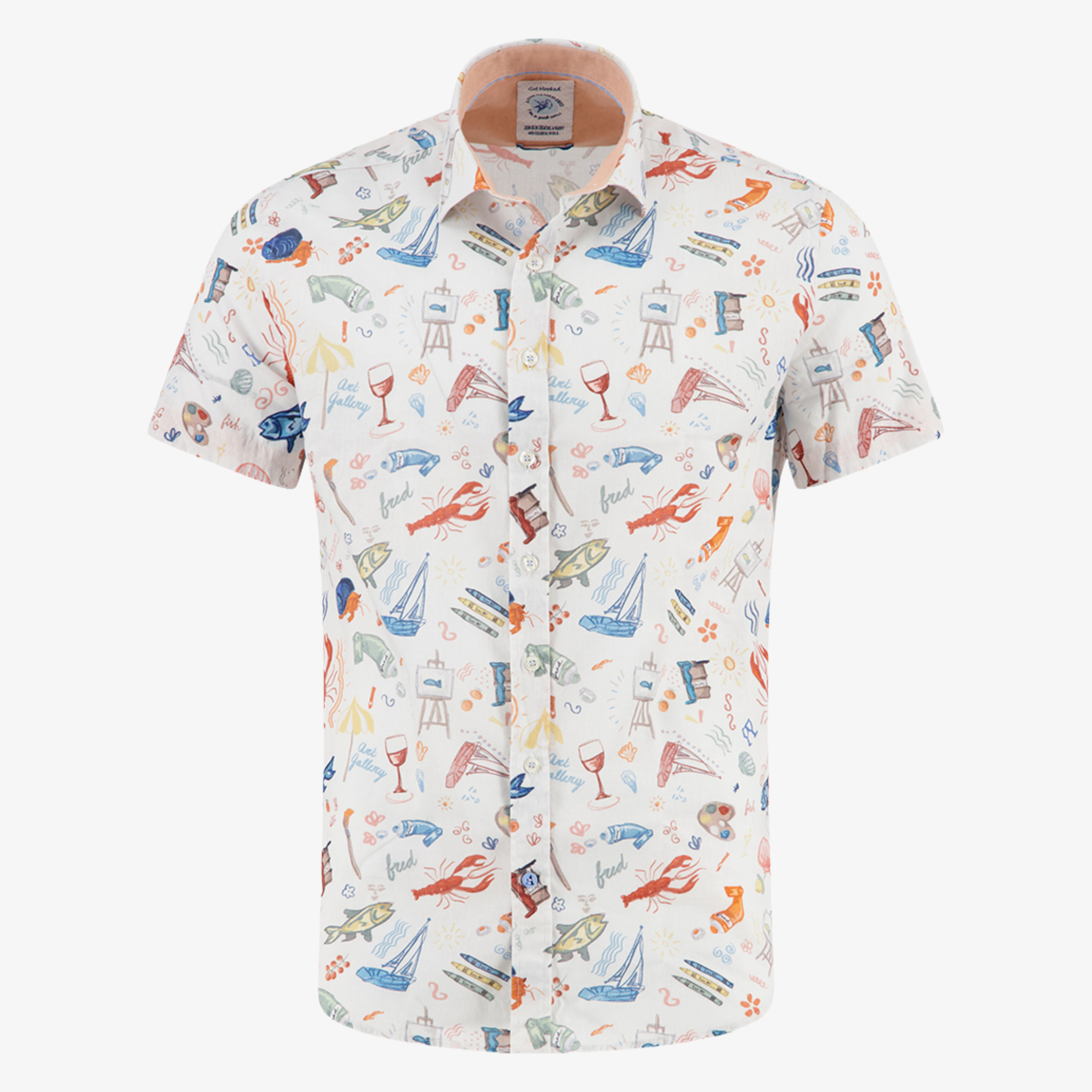 A Fish Named Fred Short Sleeve Doodle Shirt - Multicolour