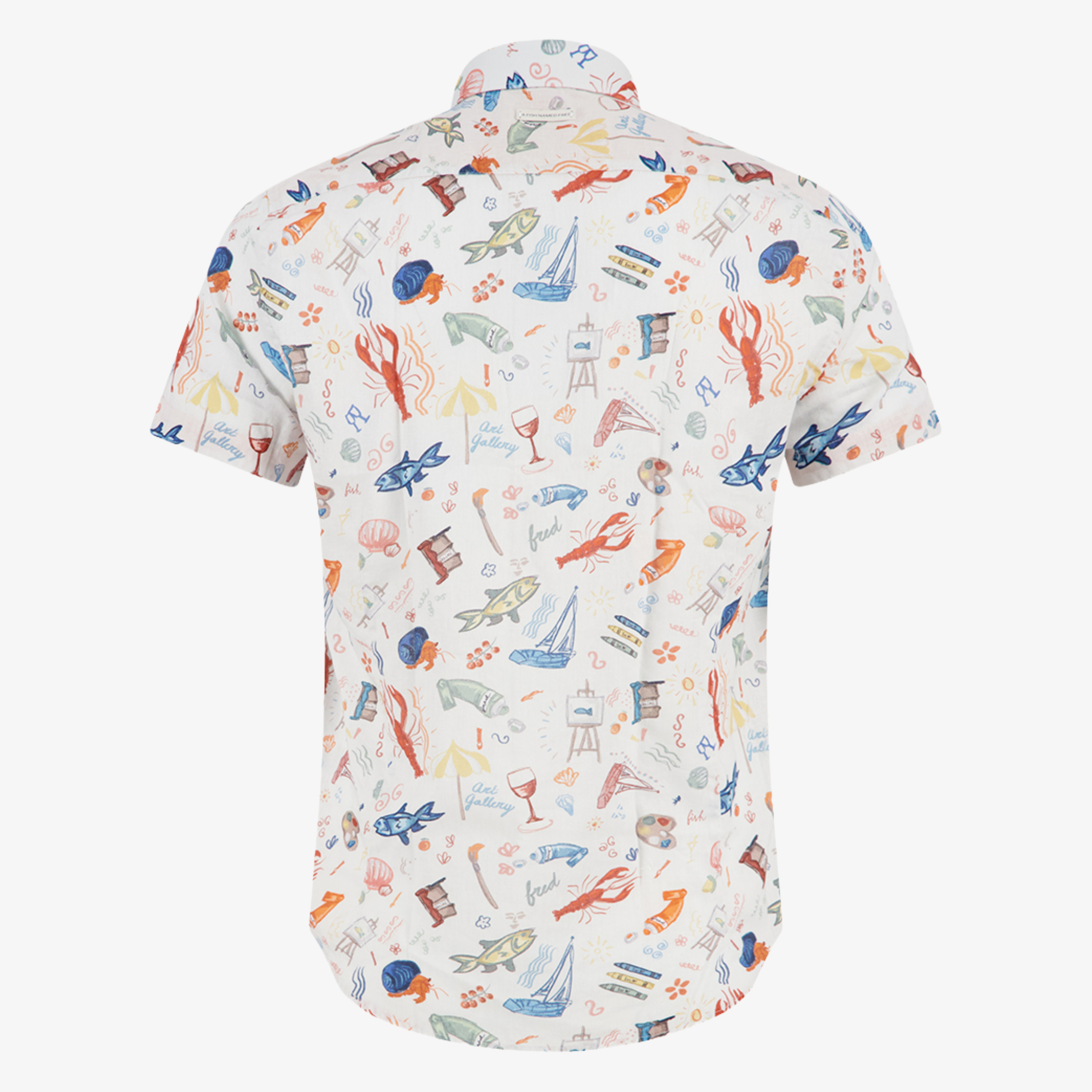 A Fish Named Fred Short Sleeve Doodle Shirt - Multicolour