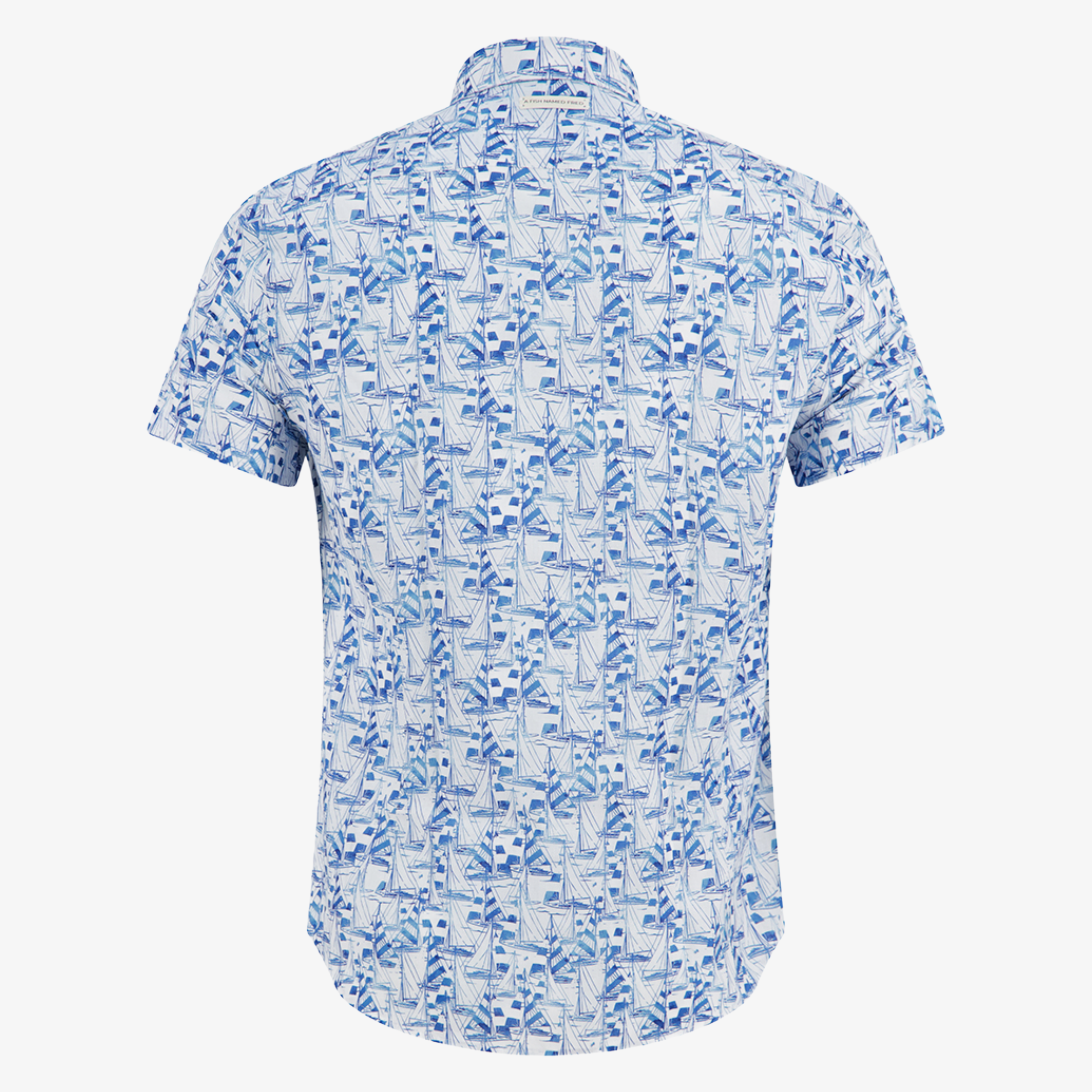 A Fish Named Fred Short Sleeve Sailing Boats Shirt - Light Blue