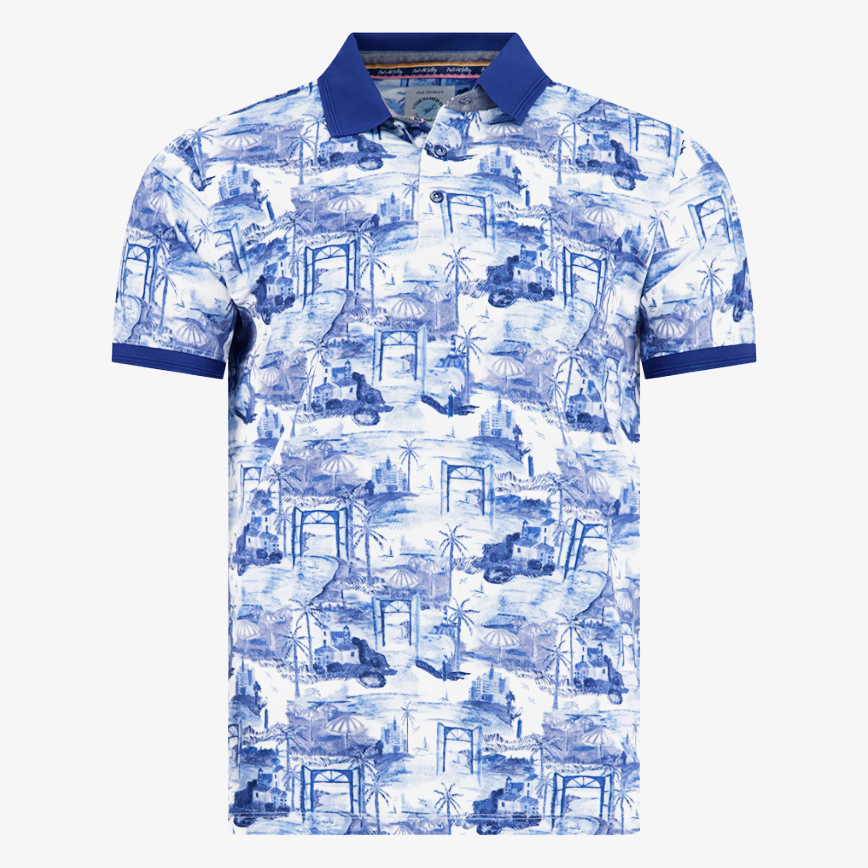 A Fish Named Fred Island Polo Shirt - Cobalt
