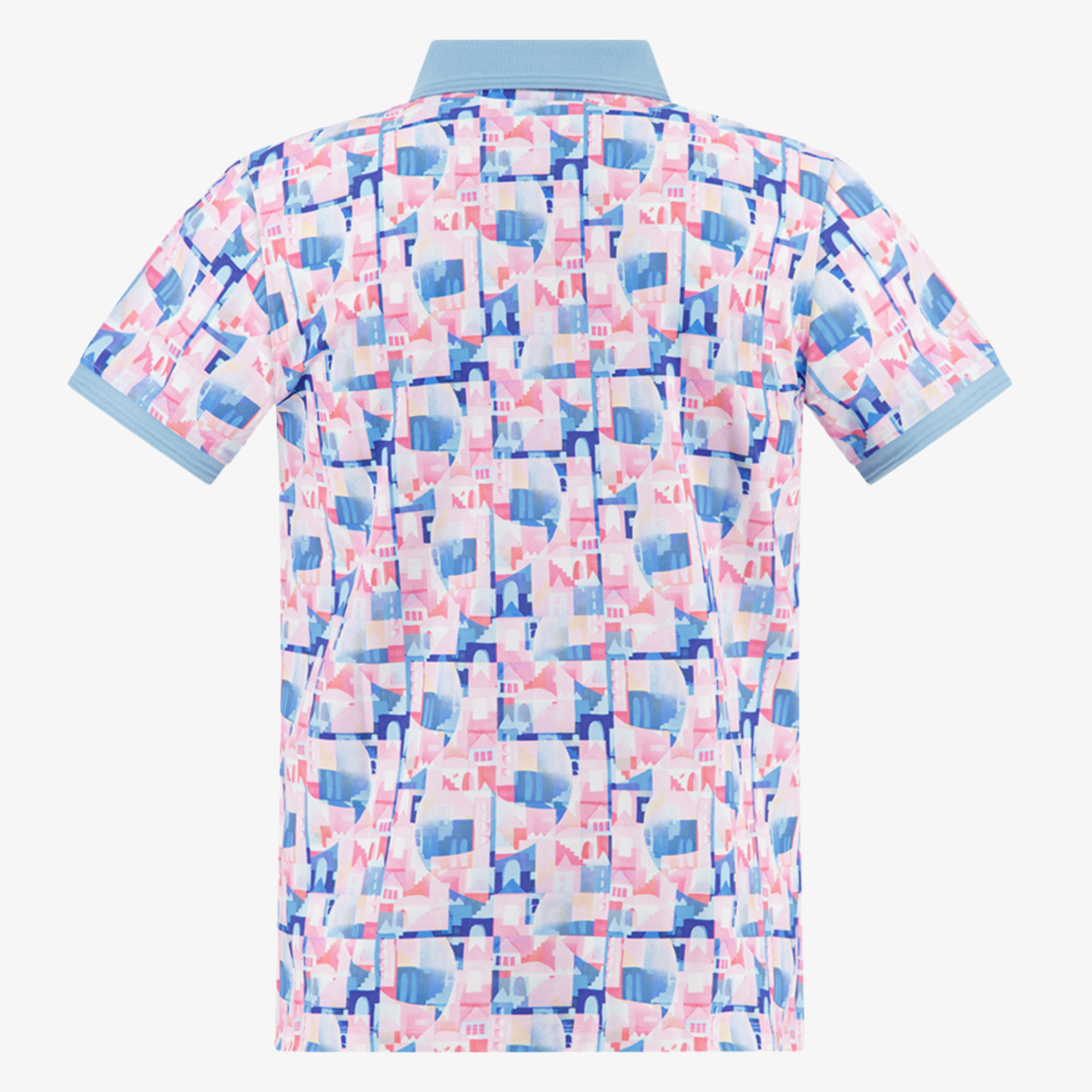A Fish Named Fred Abstract City Polo Shirt - Rose Pink