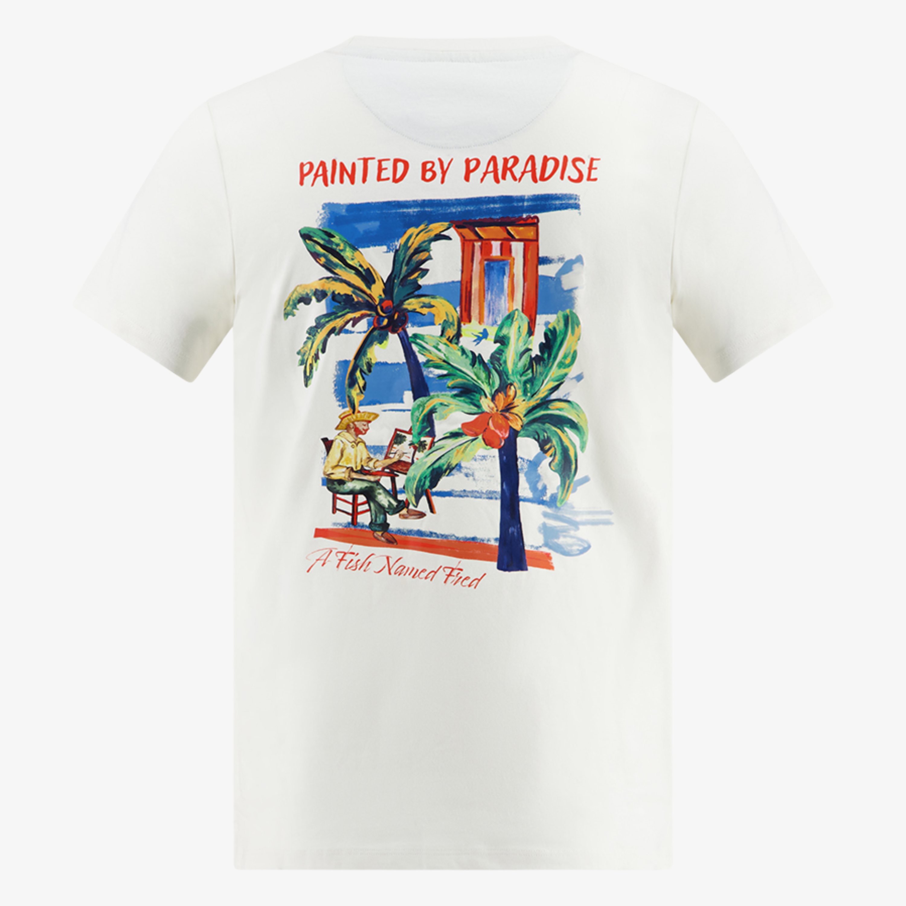 A Fish Named Fred Print T Shirt - Off White