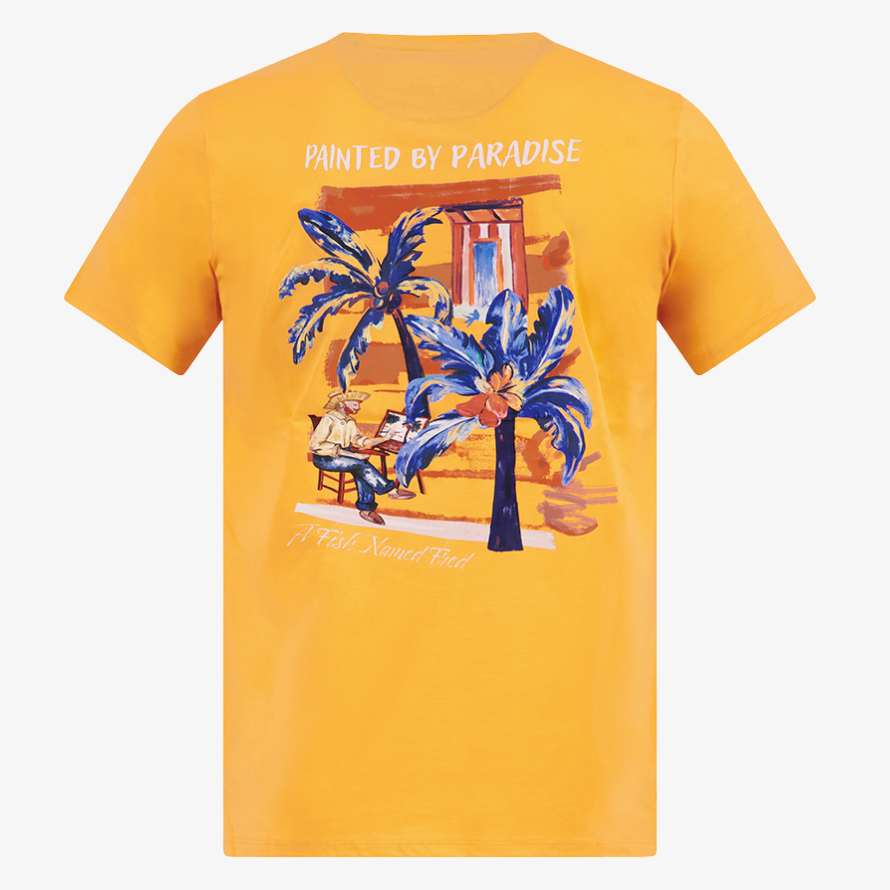 A Fish Named Fred Print T Shirt - Peach