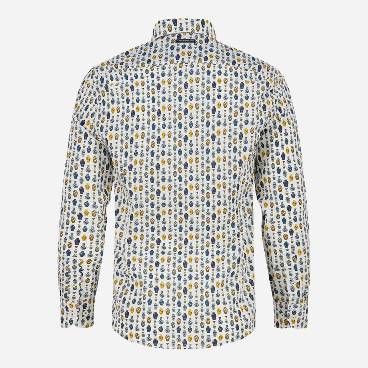 A Fish Named Fred Vase Printed Shirt - Gold Yellow