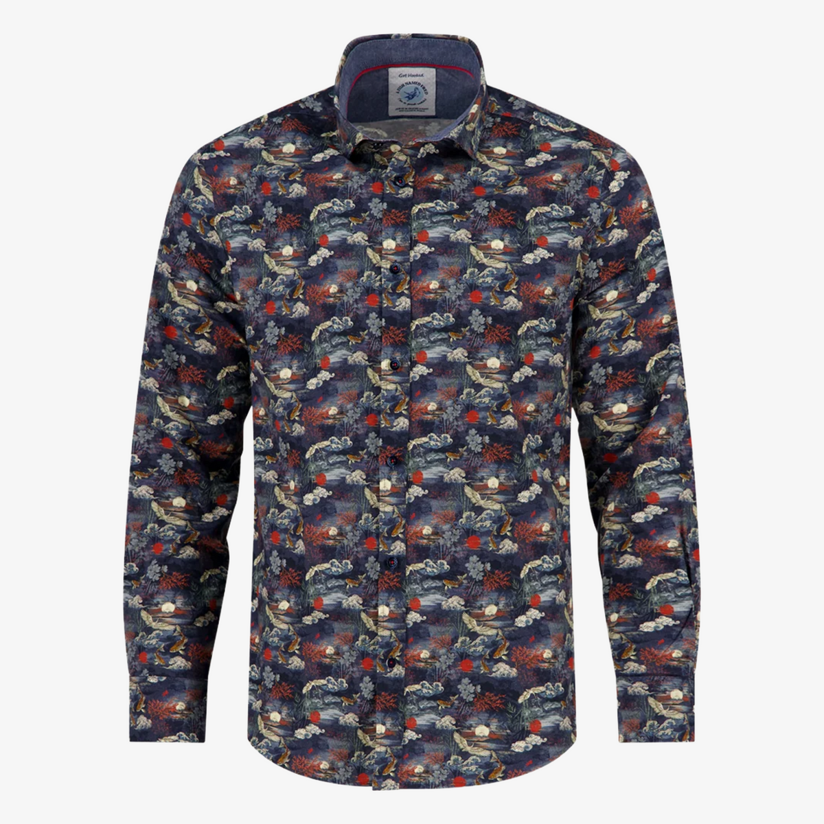 A Fish Named Fred Fuji Dream Printed Shirt - Navy