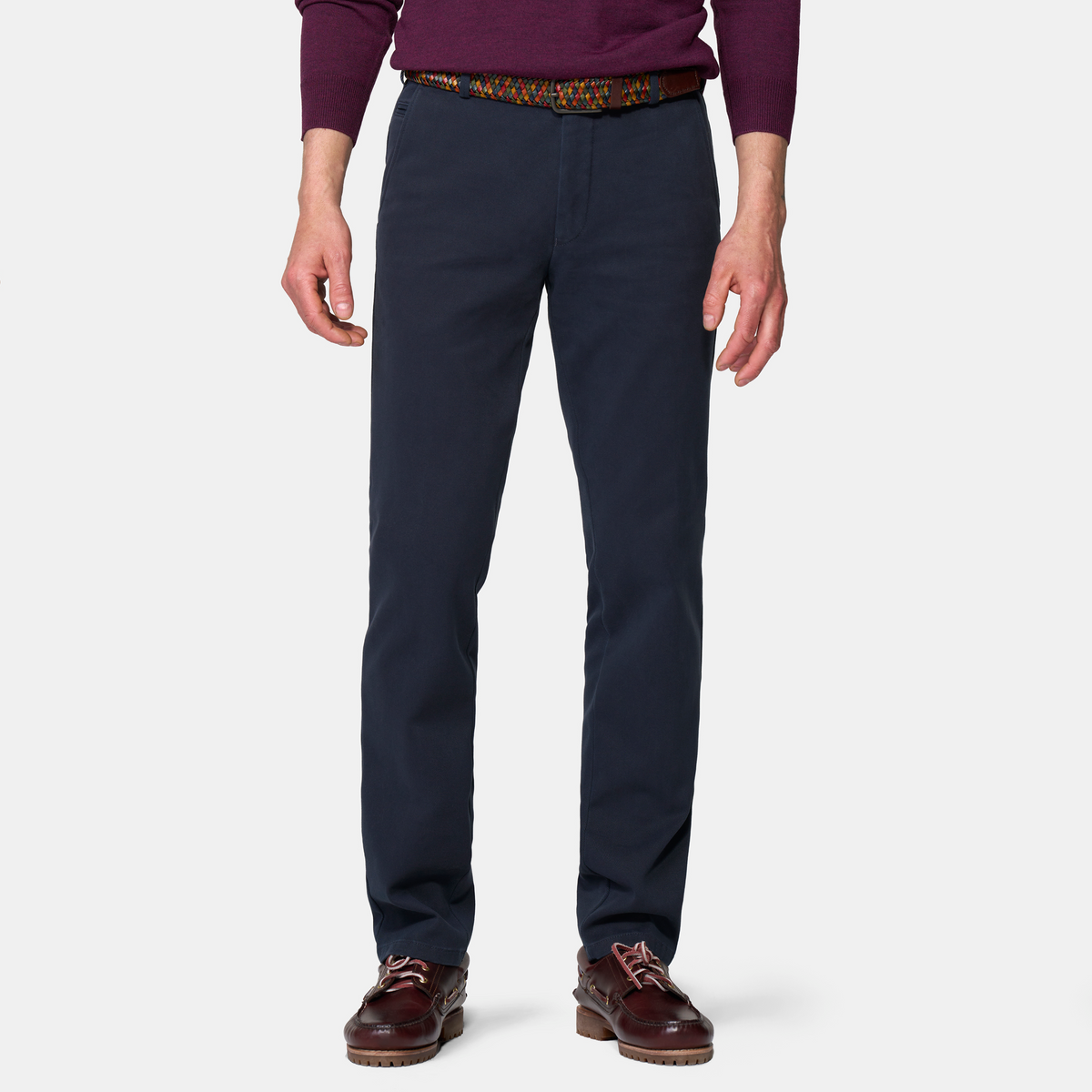 Meyer Bonn Modern Fit Cosy Twill Chinos - Navy
