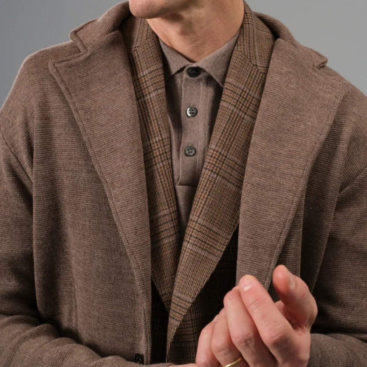 Sand Milano Knit Cardigan - Dark Camel