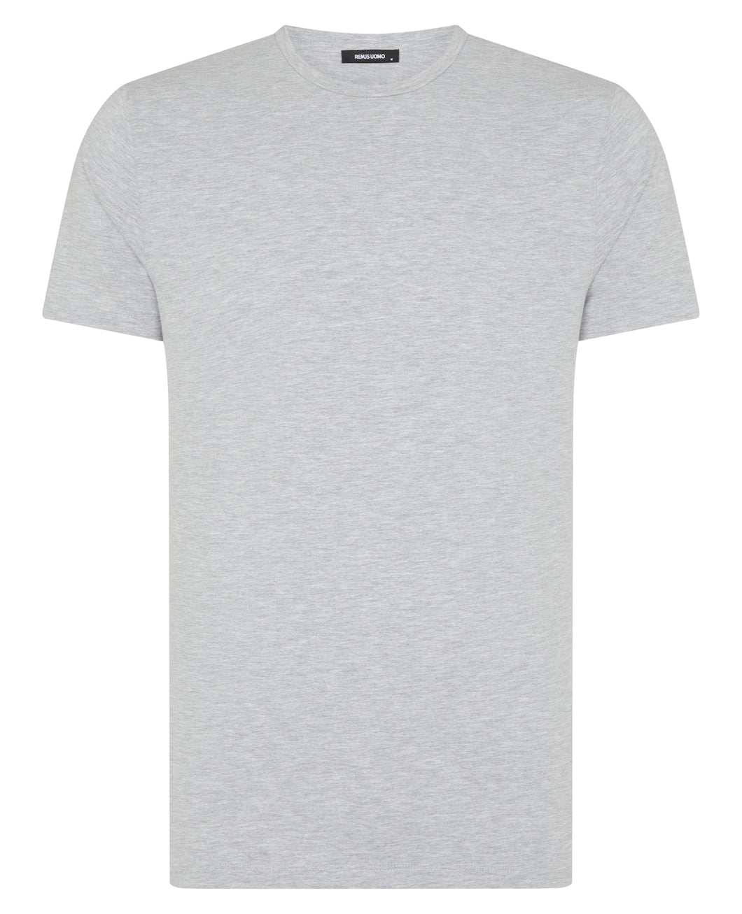 REMUS UOMO Stretch Cotton T Shirt in Light Grey Melange 133-53121