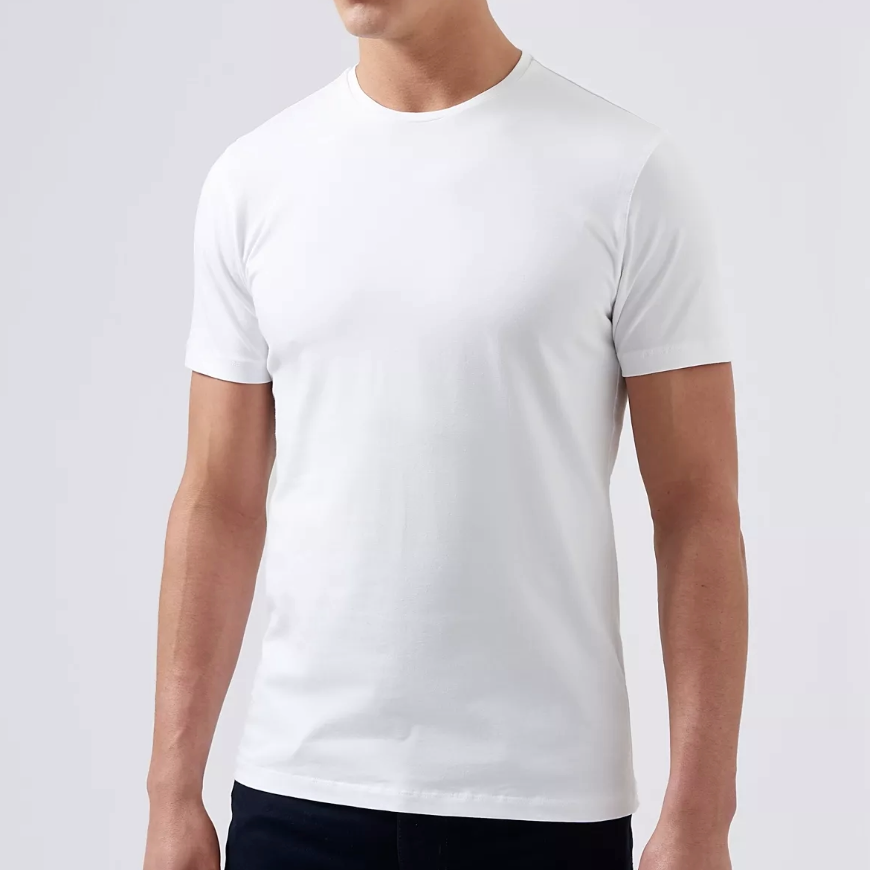 Remus Tapered Fit Cotton-Stretch T Shirt - White